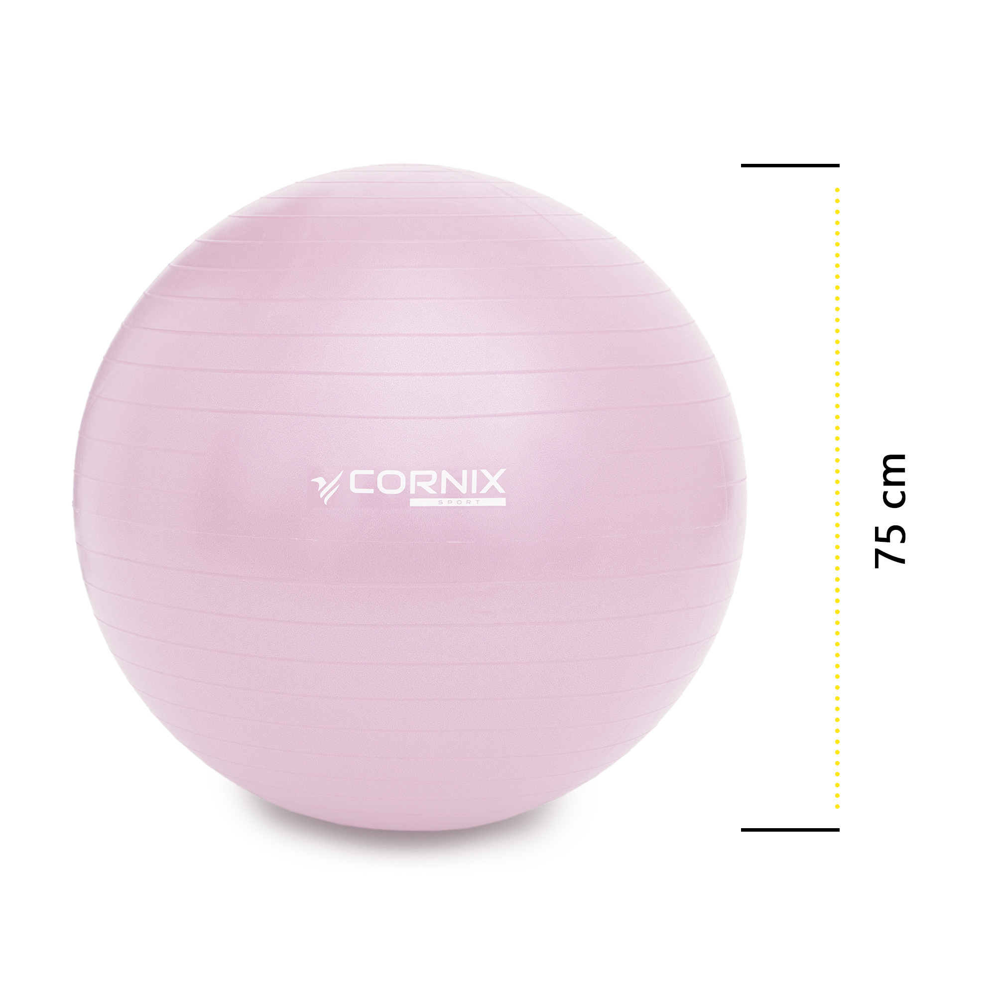 М'яч для фітнесу (фітбол) Cornix 75 см Anti-Burst XR-0367 Light Pink — фото 4