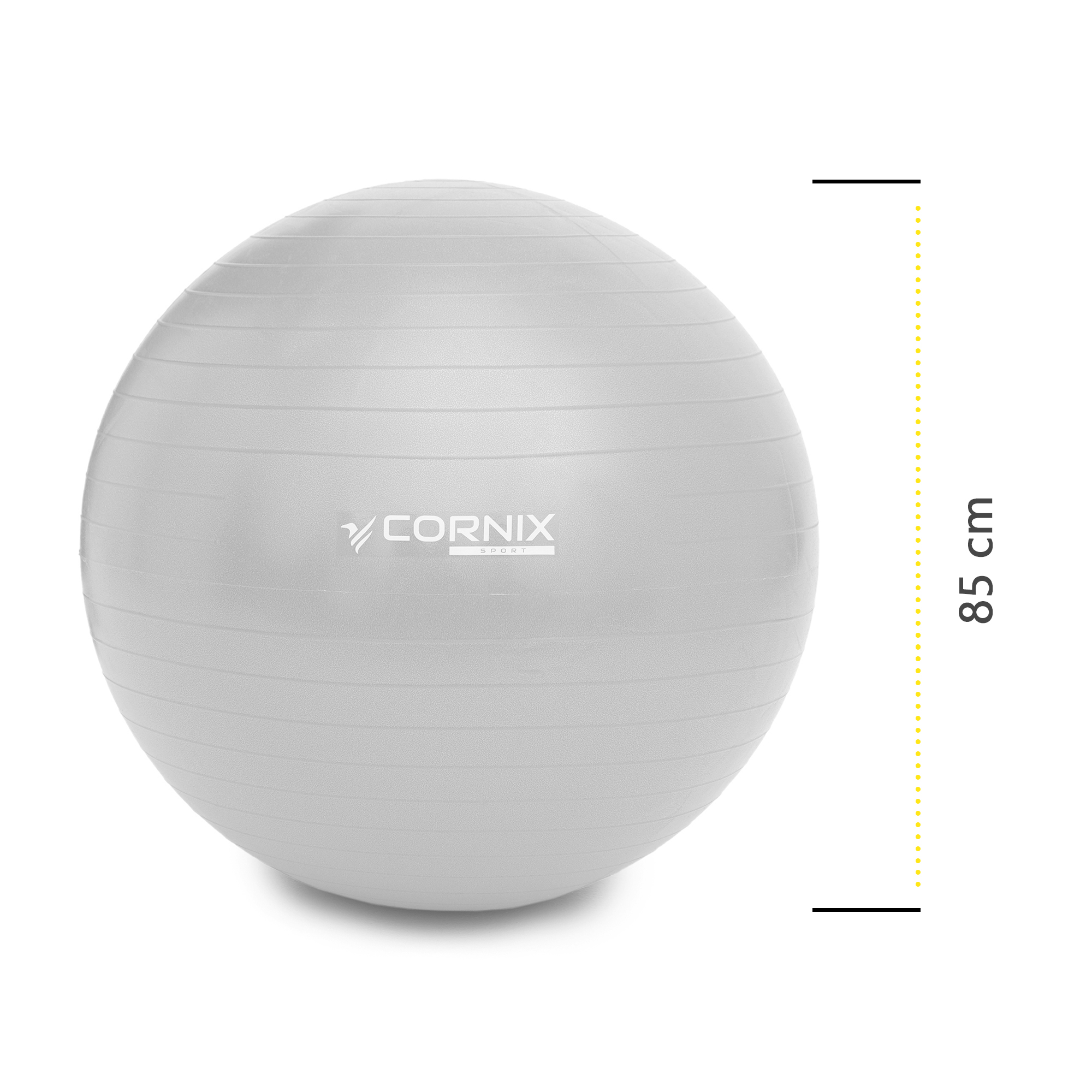М'яч для фітнесу (фітбол) Cornix 85 см Anti-Burst XR-0368 Silver — фото 4
