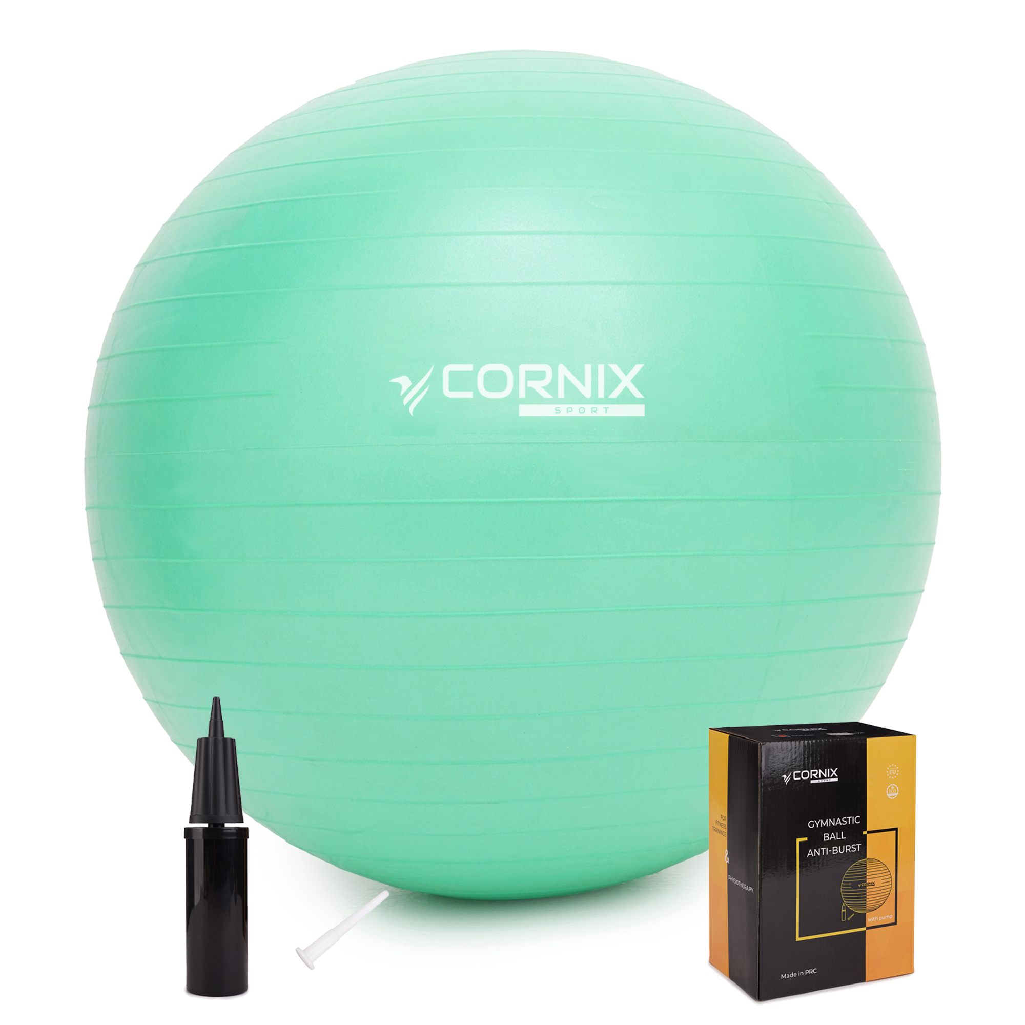 М'яч для фітнесу (фітбол) Cornix 85 см Anti-Burst XR-0369 Mint — фото 1