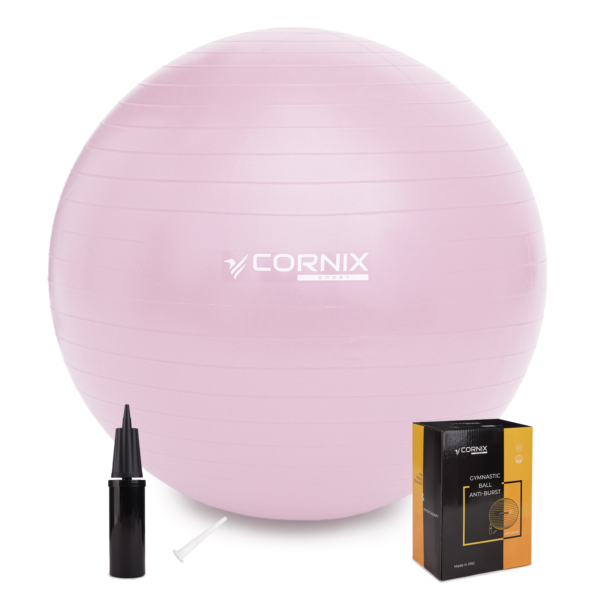 М'яч для фітнесу (фітбол) Cornix 85 см Anti-Burst XR-0370 Light Pink — фото 1