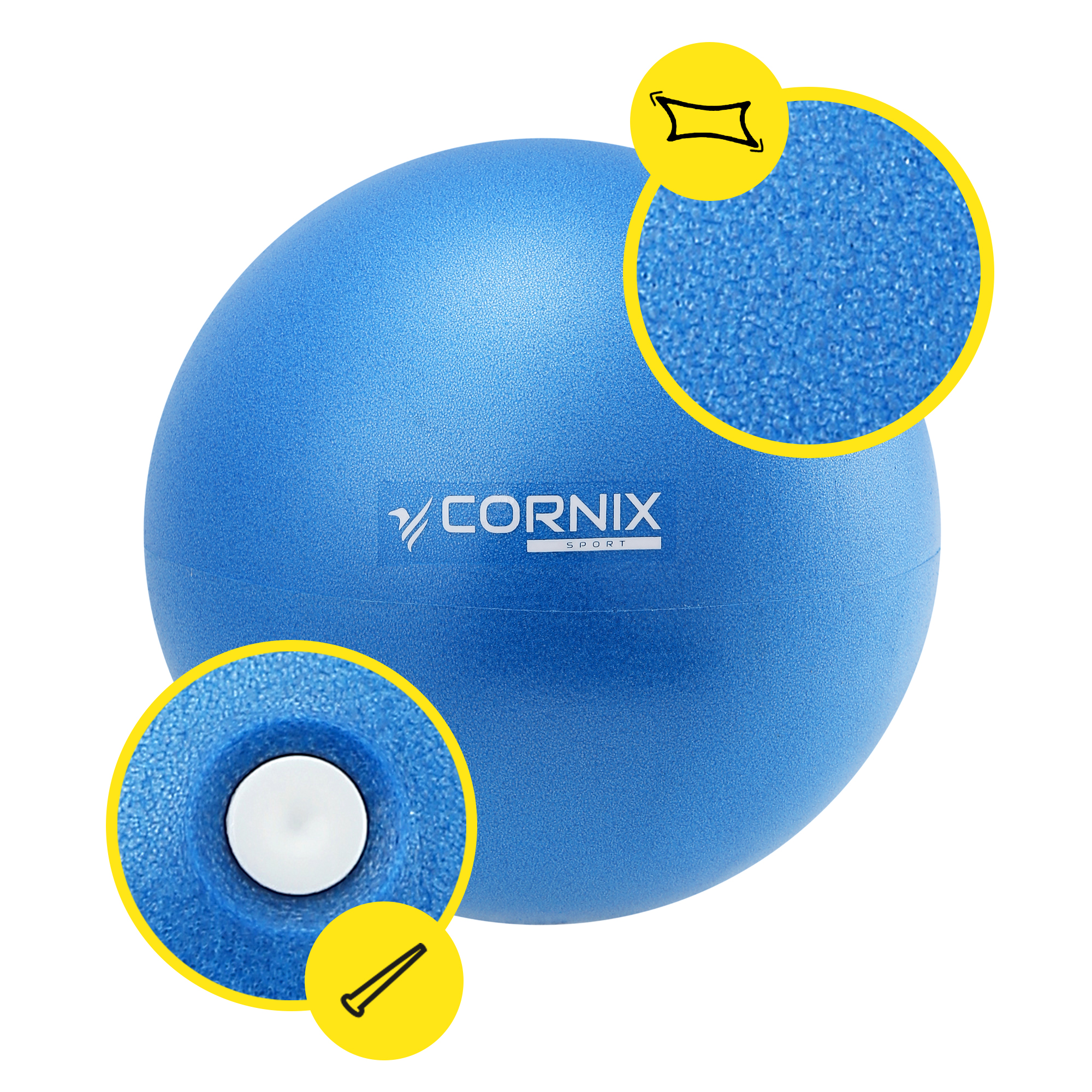 М'яч для пілатесу, йоги, реабілітації Cornix MiniGYMball 22 см XR-0226 Blue — мініатюра 8