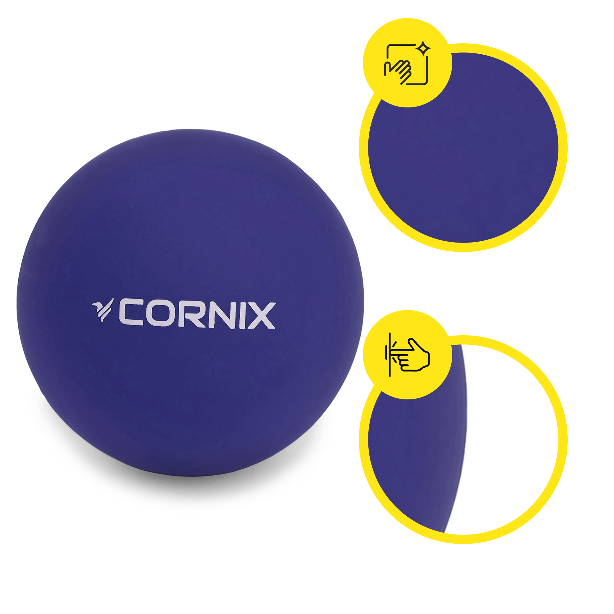 Масажний м'яч Cornix Lacrosse Ball 6.3 см XR-0229 Navy Blue — фото 3