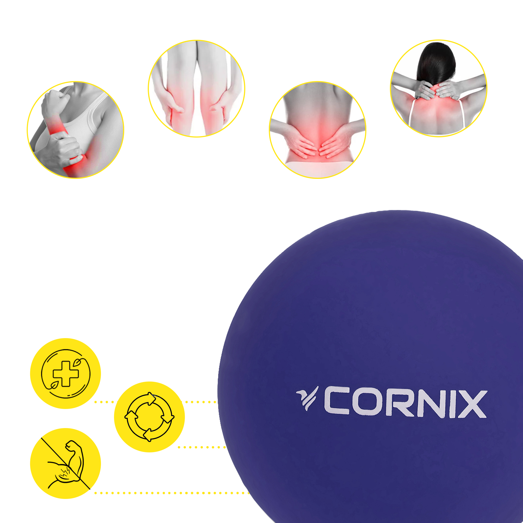 Масажний м'яч Cornix Lacrosse Ball 6.3 см XR-0229 Navy Blue — фото 4