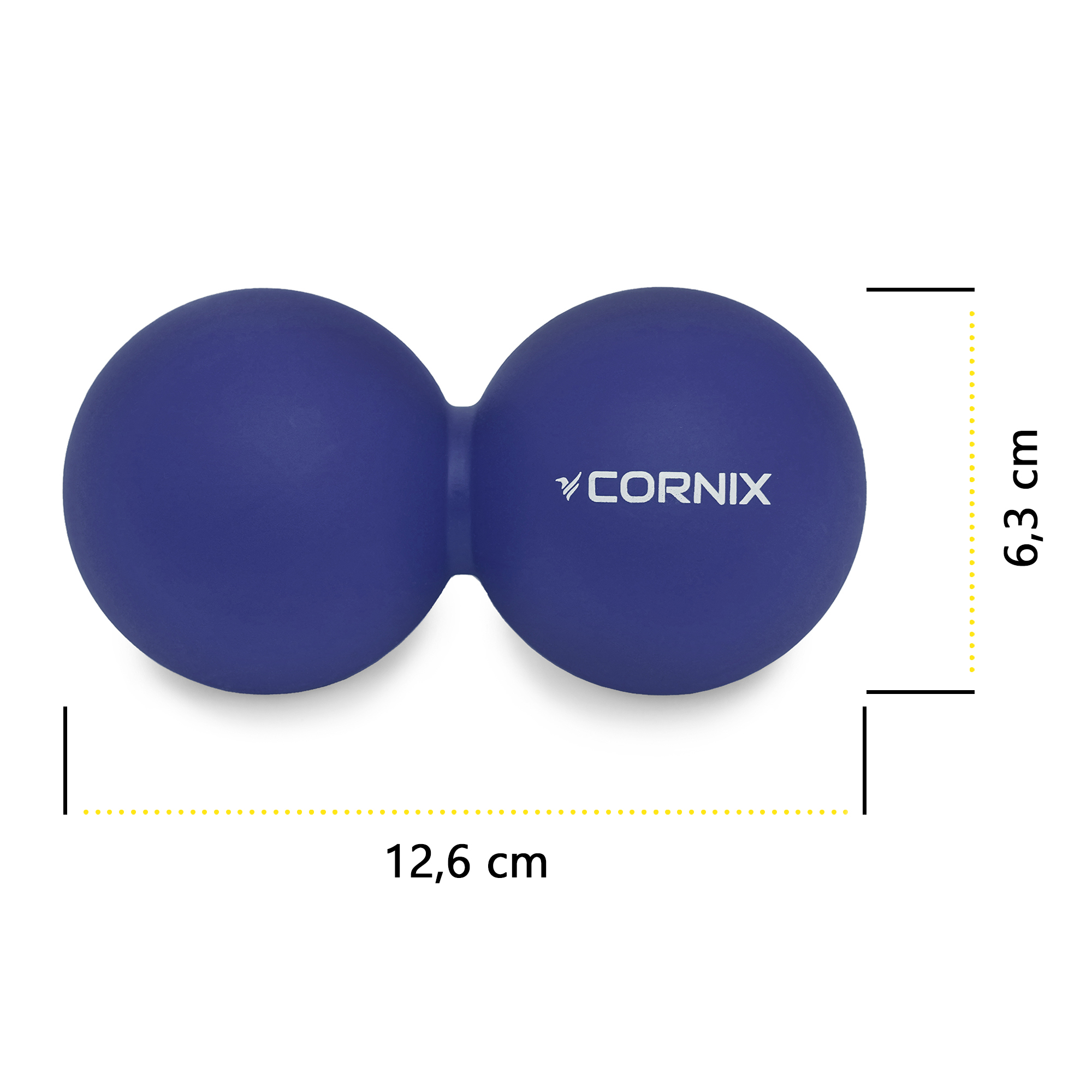 Масажний м'яч Cornix Lacrosse DuoBall 6.3 x 12.6 см XR-0109 Navy Blue — фото 2