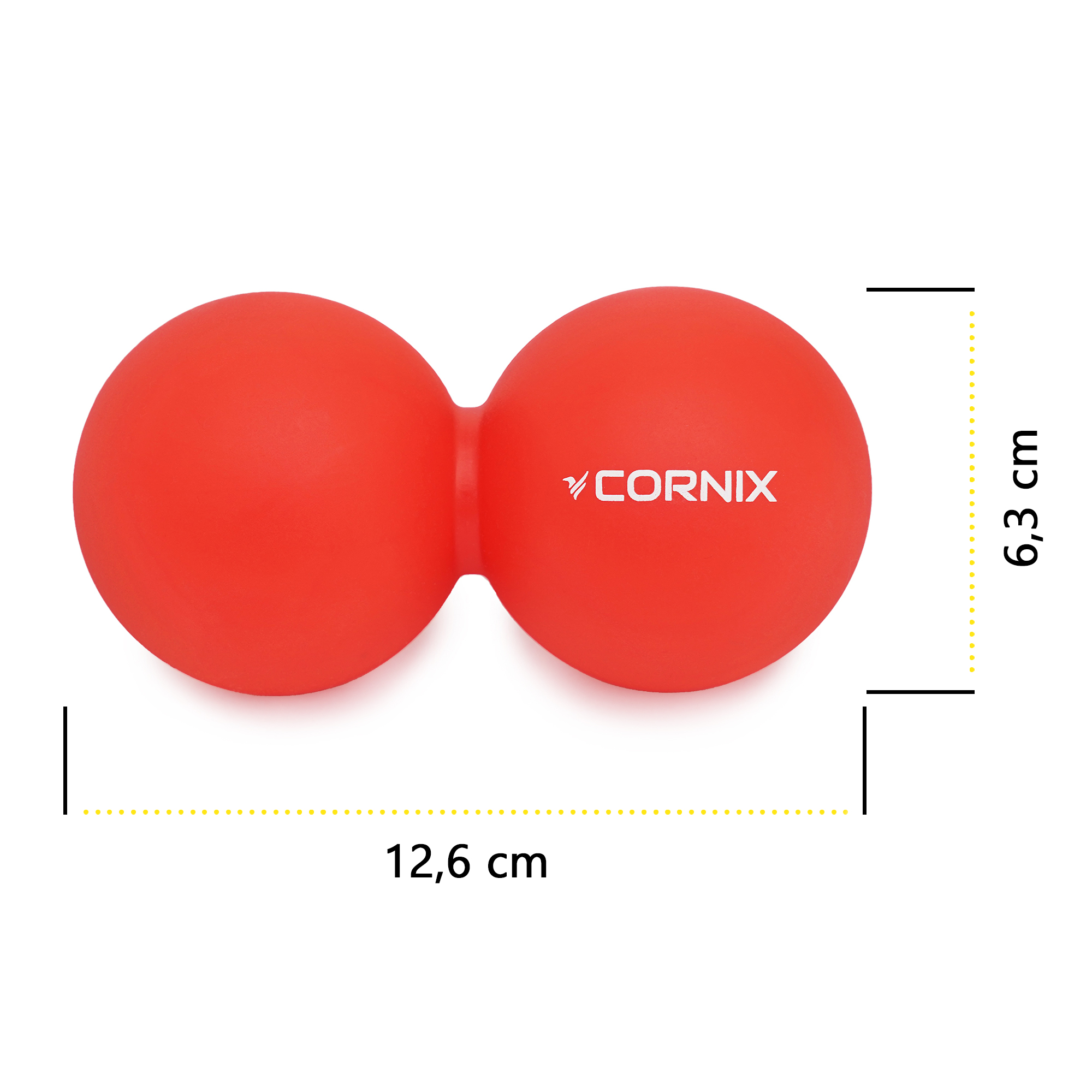 Масажний м'яч Cornix Lacrosse DuoBall 6.3 x 12.6 см XR-0112 Red — мініатюра 7