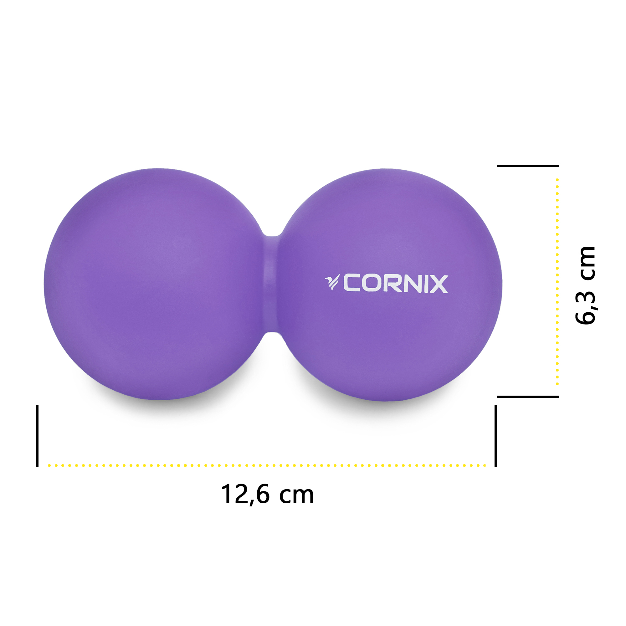 Масажний м'яч Cornix Lacrosse DuoBall 6.3 x 12.6 см XR-0114 Purple — мініатюра 7
