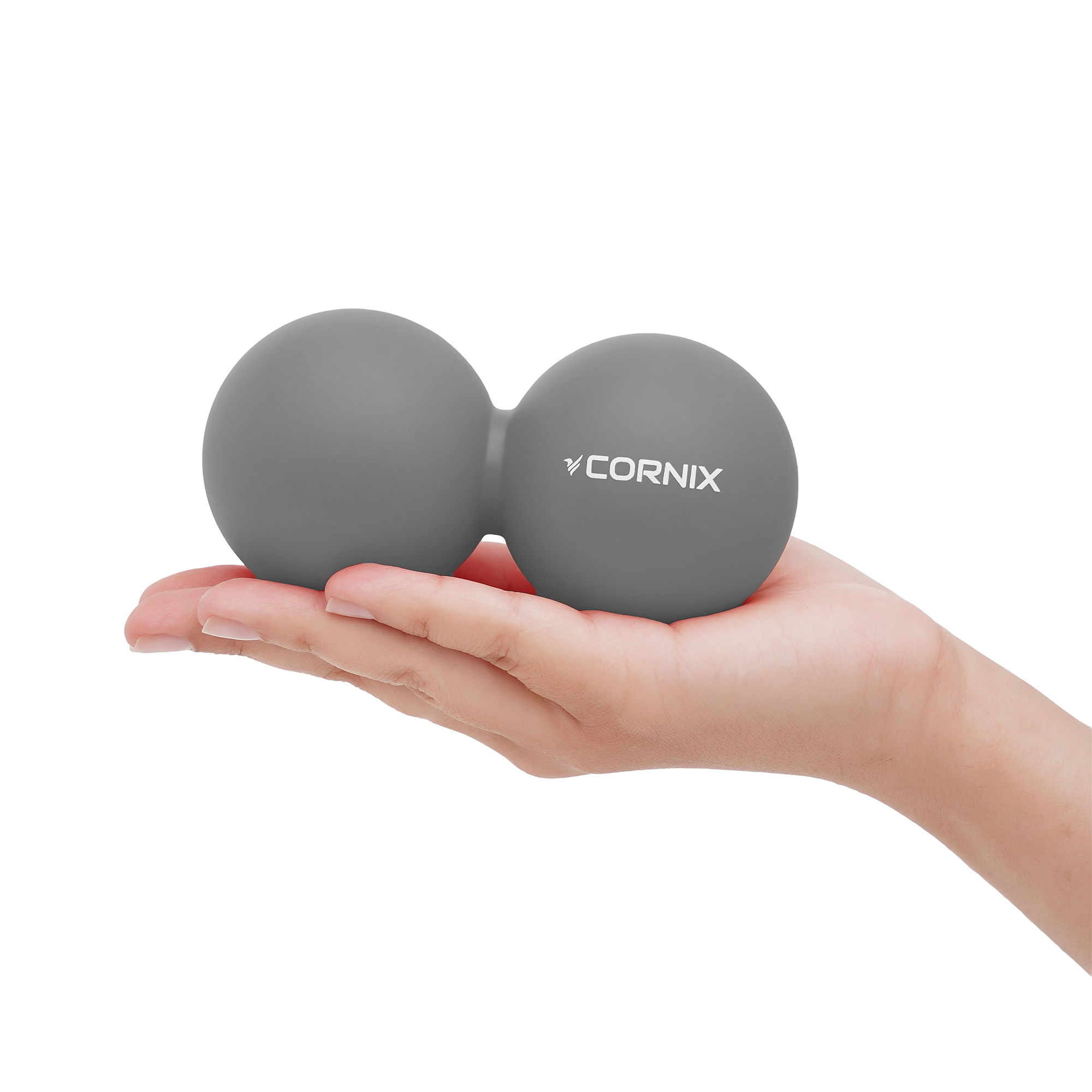 Масажний м'яч Cornix Lacrosse DuoBall 6.3 x 12.6 см XR-0115 Grey — мініатюра 6