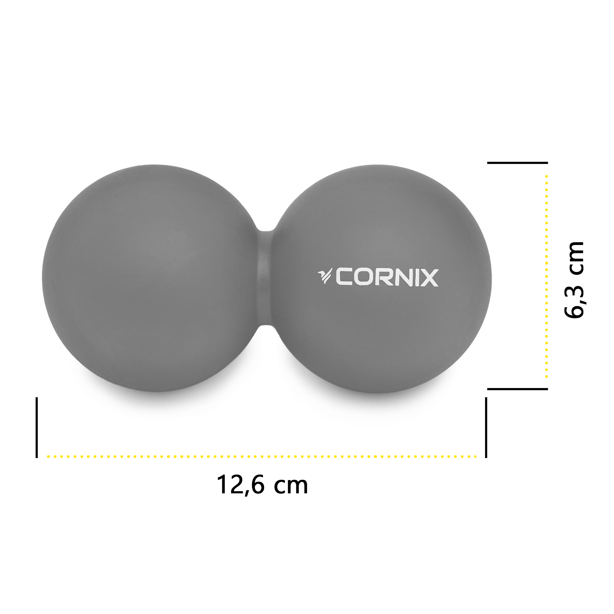 Масажний м'яч Cornix Lacrosse DuoBall 6.3 x 12.6 см XR-0115 Grey — фото 3