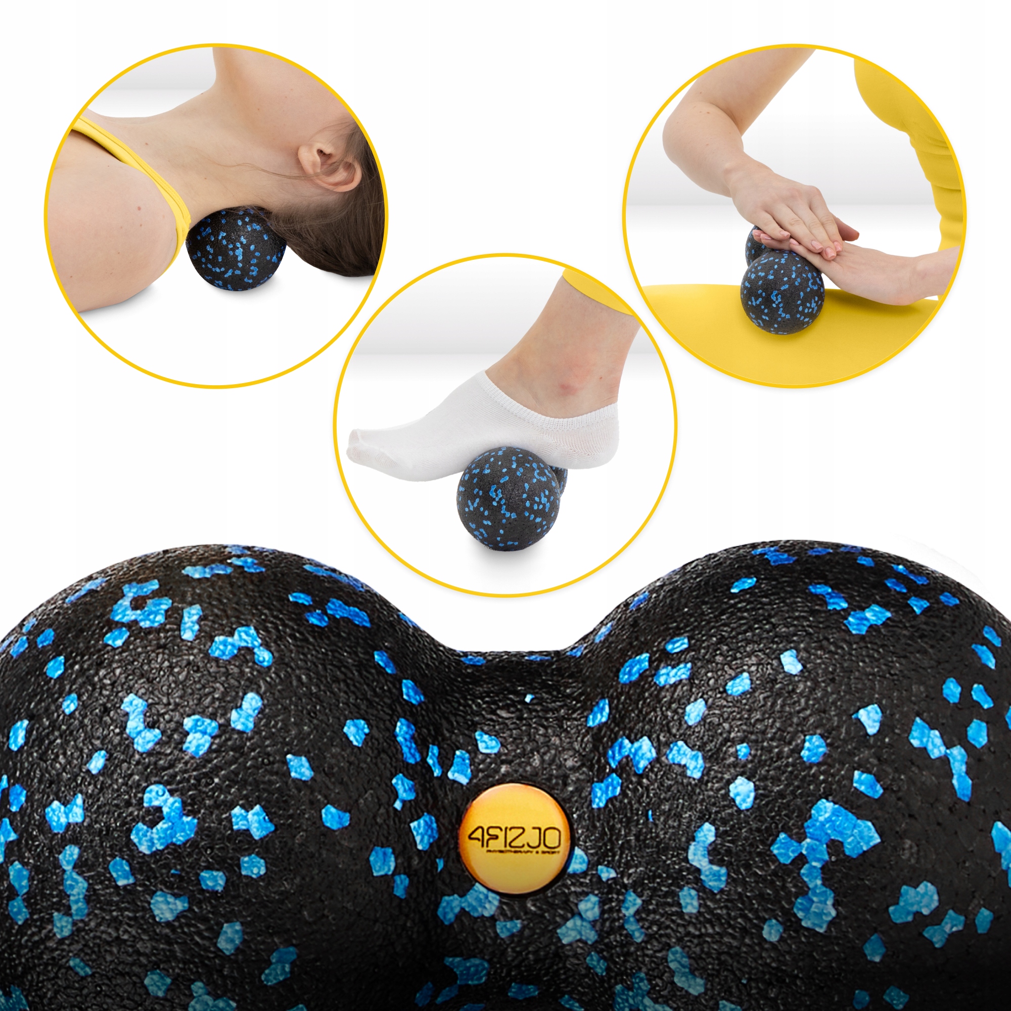 Масажний м'яч подвійний 4FIZJO EPP DuoBall 08 Black/Blue (P-5907222931318) — фото 3