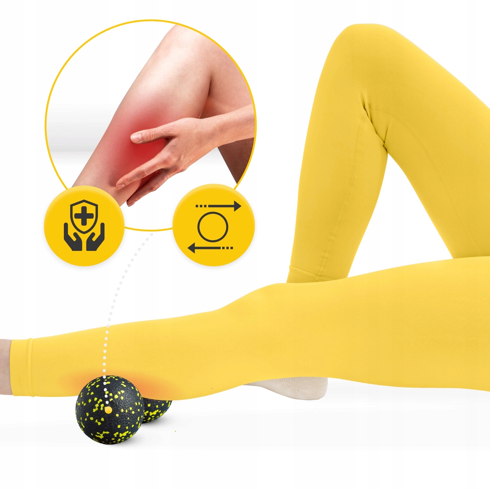 Масажний м'яч подвійний 4FIZJO EPP DuoBall 08 Black/Yellow (P-5907222931301) — мініатюра 7