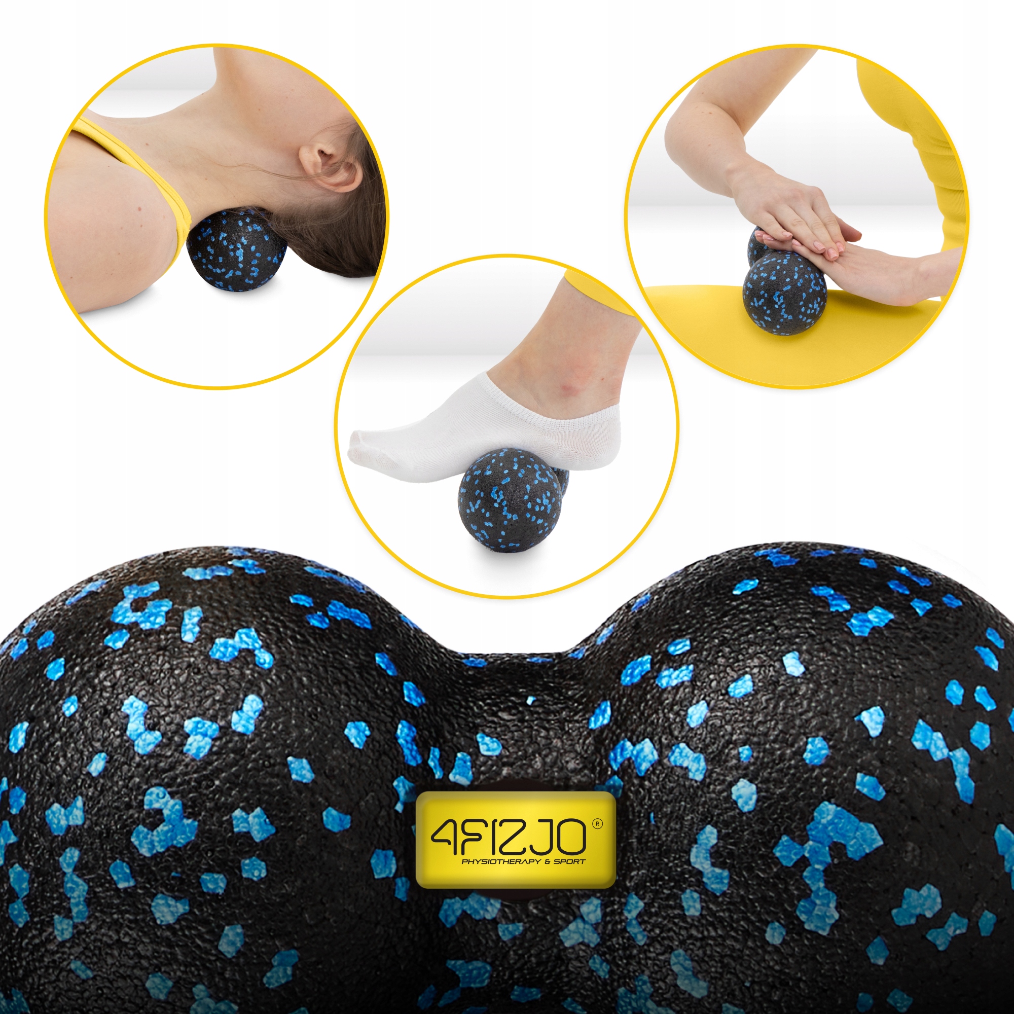 Масажний м'яч подвійний 4FIZJO EPP DuoBall 12 Black/Blue (P-5907222931349) — мініатюра 7