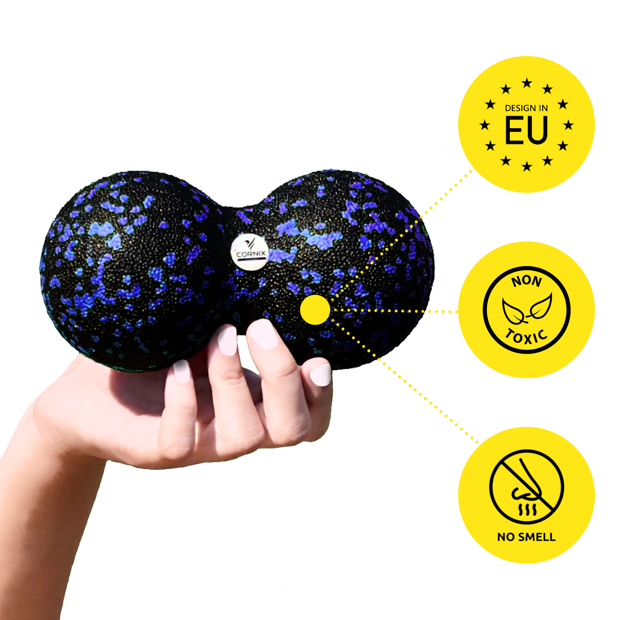 Масажний м'яч подвійний Cornix EPP DuoBall 8 x 16 см XR-0122 — мініатюра 6