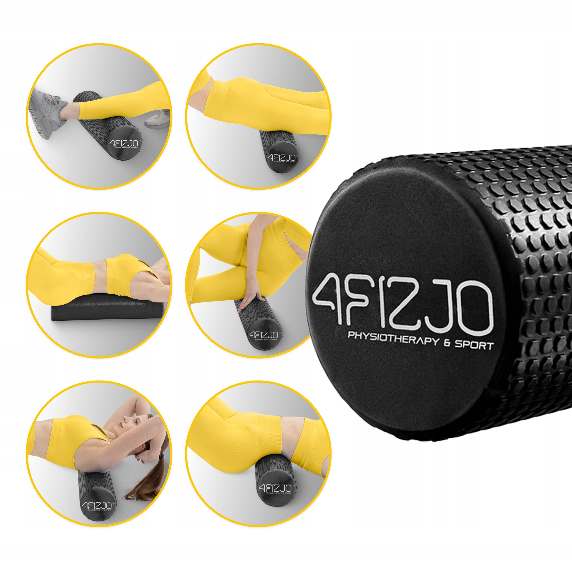 Масажний ролик 4FIZJO CARE+ EVA 45 x 15 см (валик, роллер) Black (P-5907739310736) — мініатюра 9