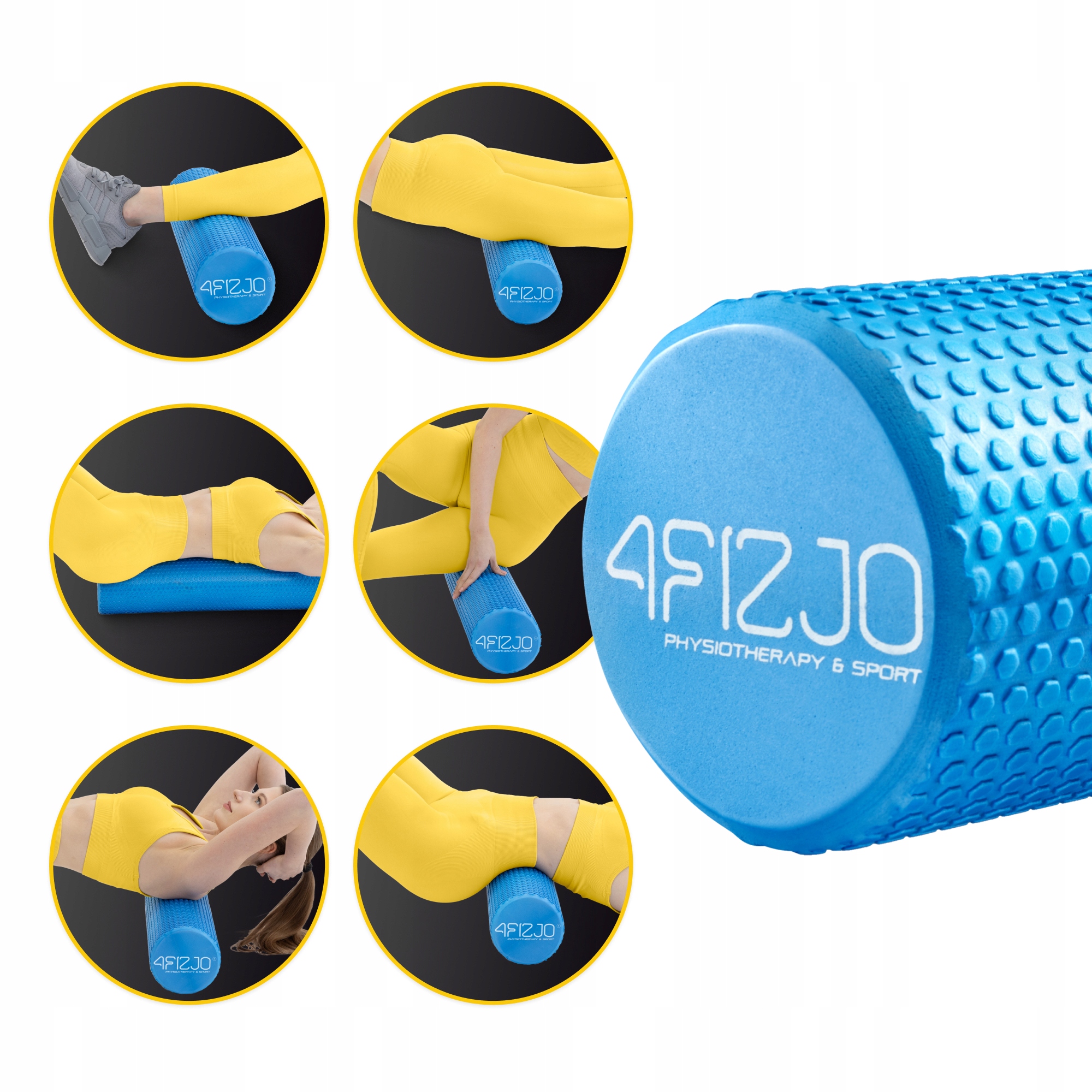 Масажний ролик 4FIZJO CARE+ EVA 60 x 15 см (валик, роллер) Blue (P-5907739310750) — мініатюра 7