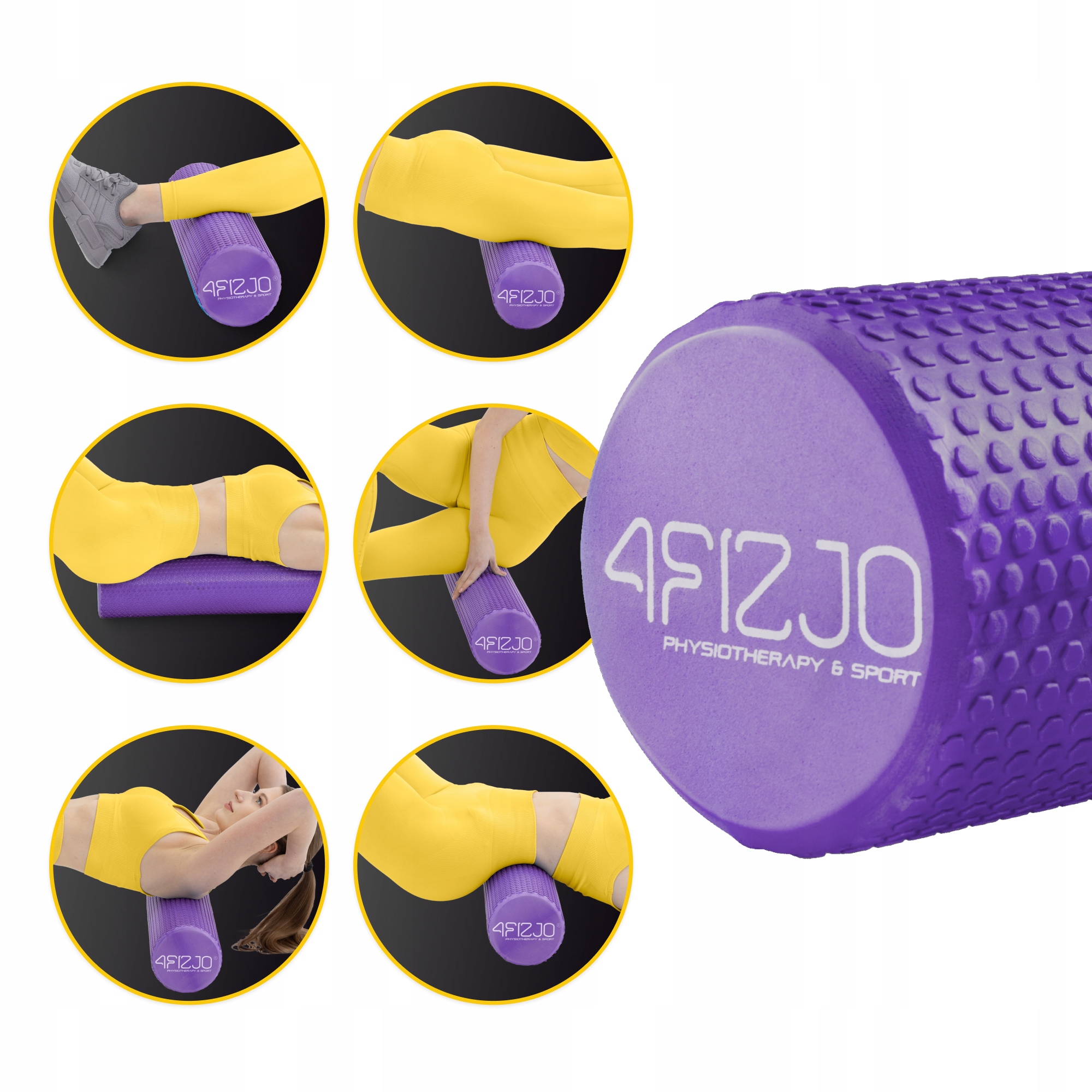 Масажний ролик 4FIZJO CARE+ EVA 90 x 15 см (валик, роллер) Purple (P-5907739314420) — мініатюра 8