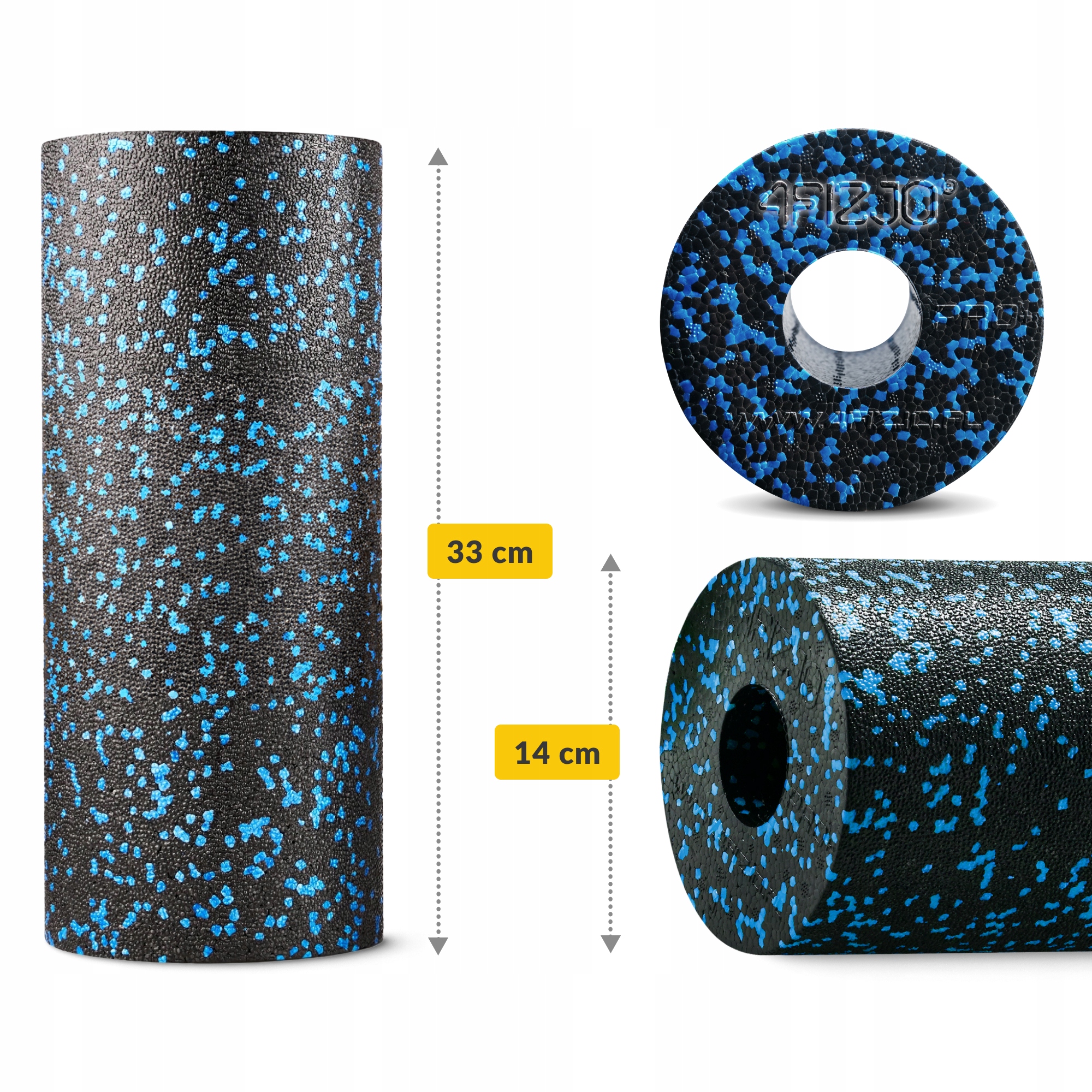 Масажний ролик 4FIZJO EPP PRO+ 33 x 14 см (валик, роллер) гладкий Black/Blue (P-5907222931417) — мініатюра 8