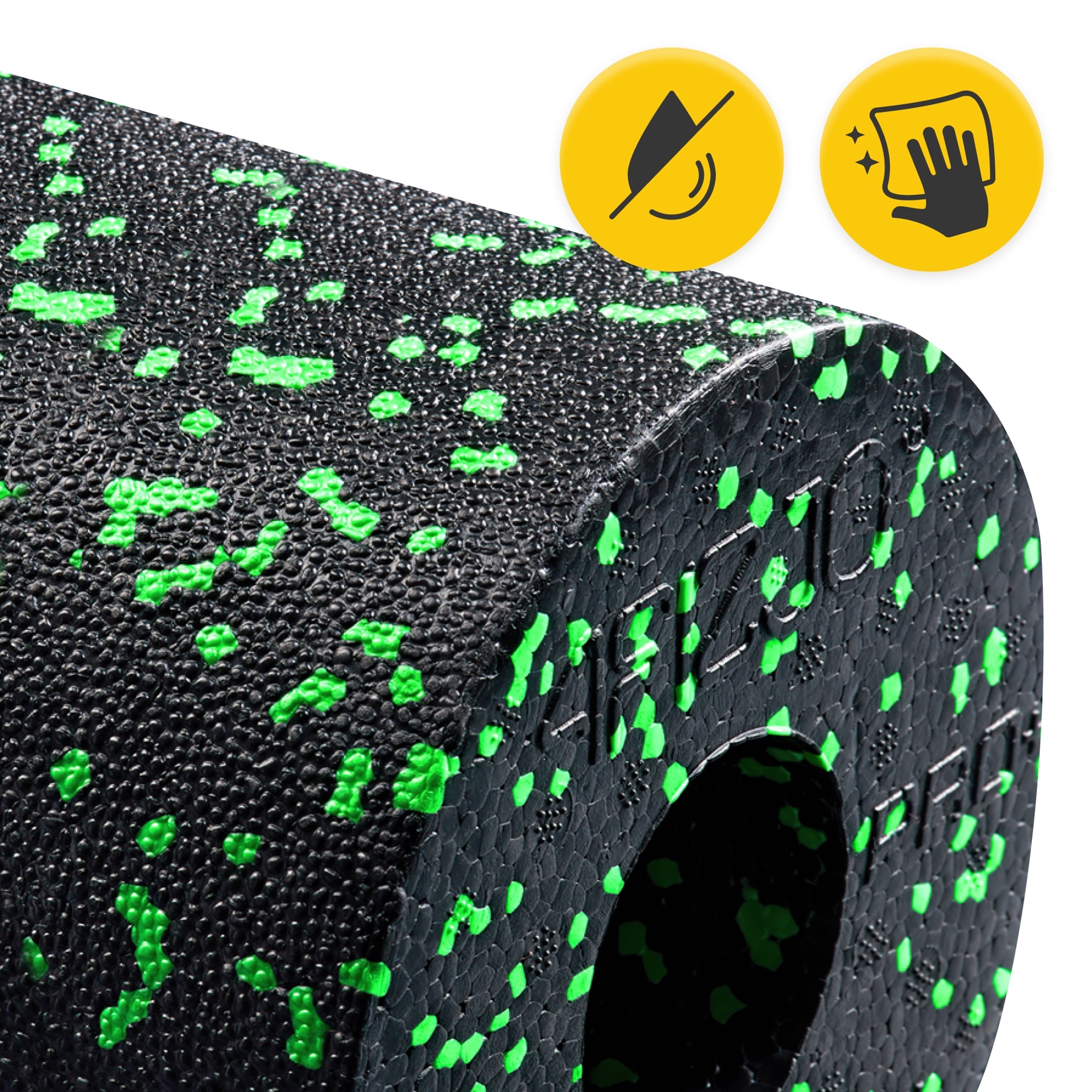 Масажний ролик 4FIZJO EPP PRO+ 33 x 14 см (валик, роллер) гладкий Black/Green (P-5907222931424) — мініатюра 7