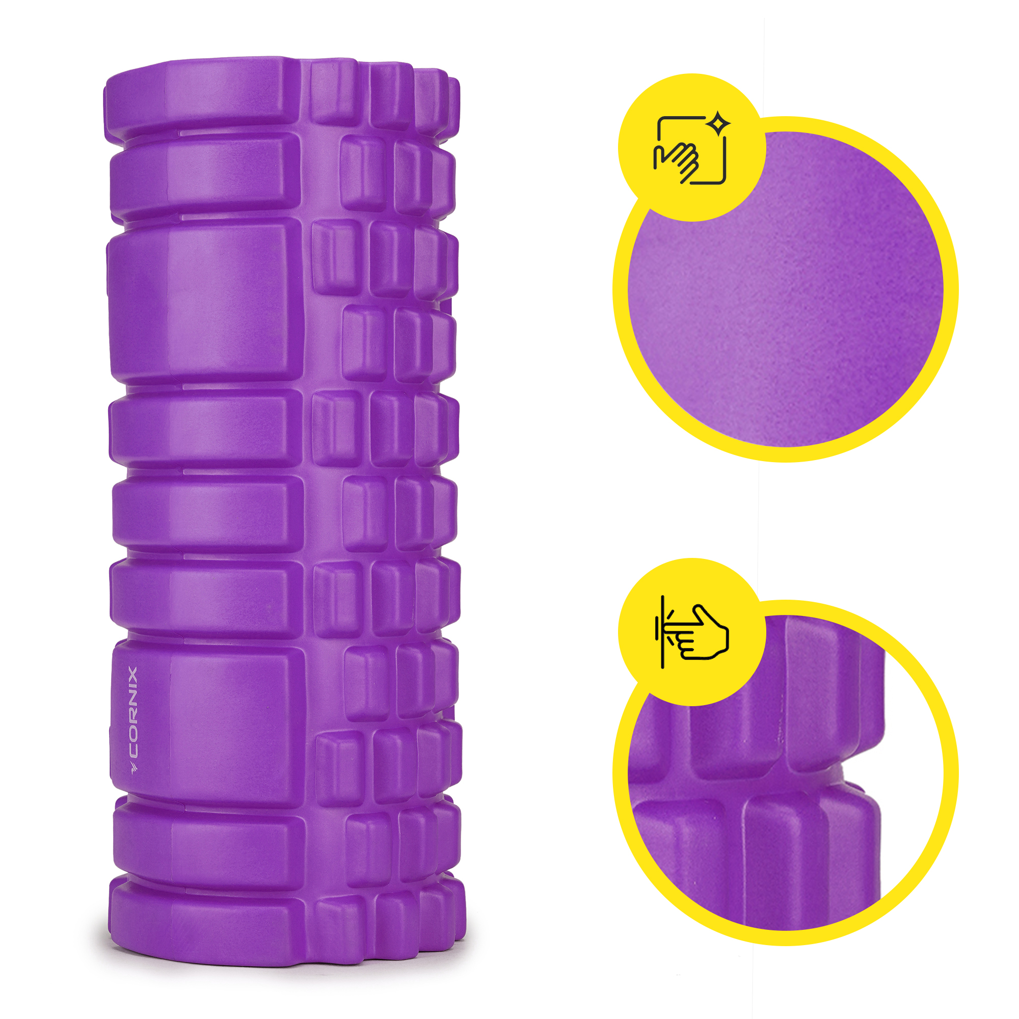 Масажний ролик Cornix EVA 33 x 14 см (валик, роллер) XR-0032 Violet — мініатюра 8