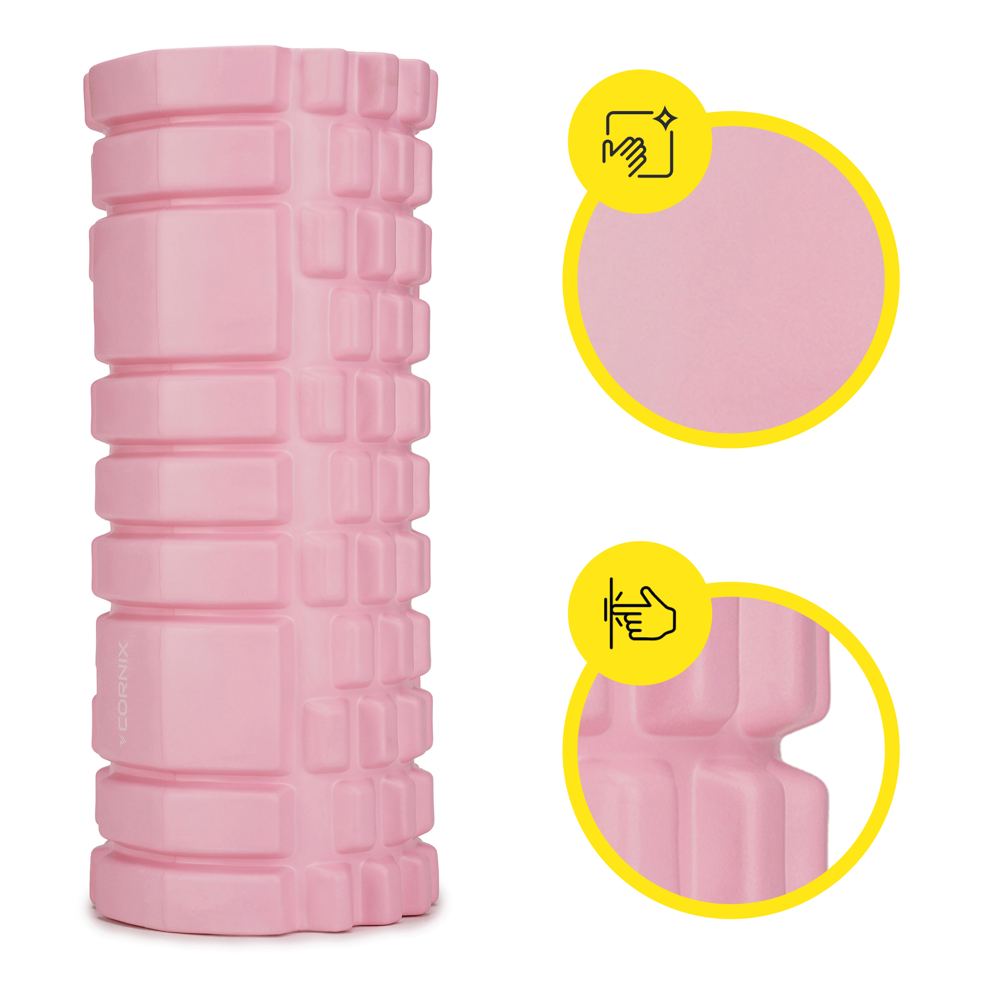Масажний ролик Cornix EVA 33 x 14 см (валик, роллер) XR-0036 Light Pink — мініатюра 8