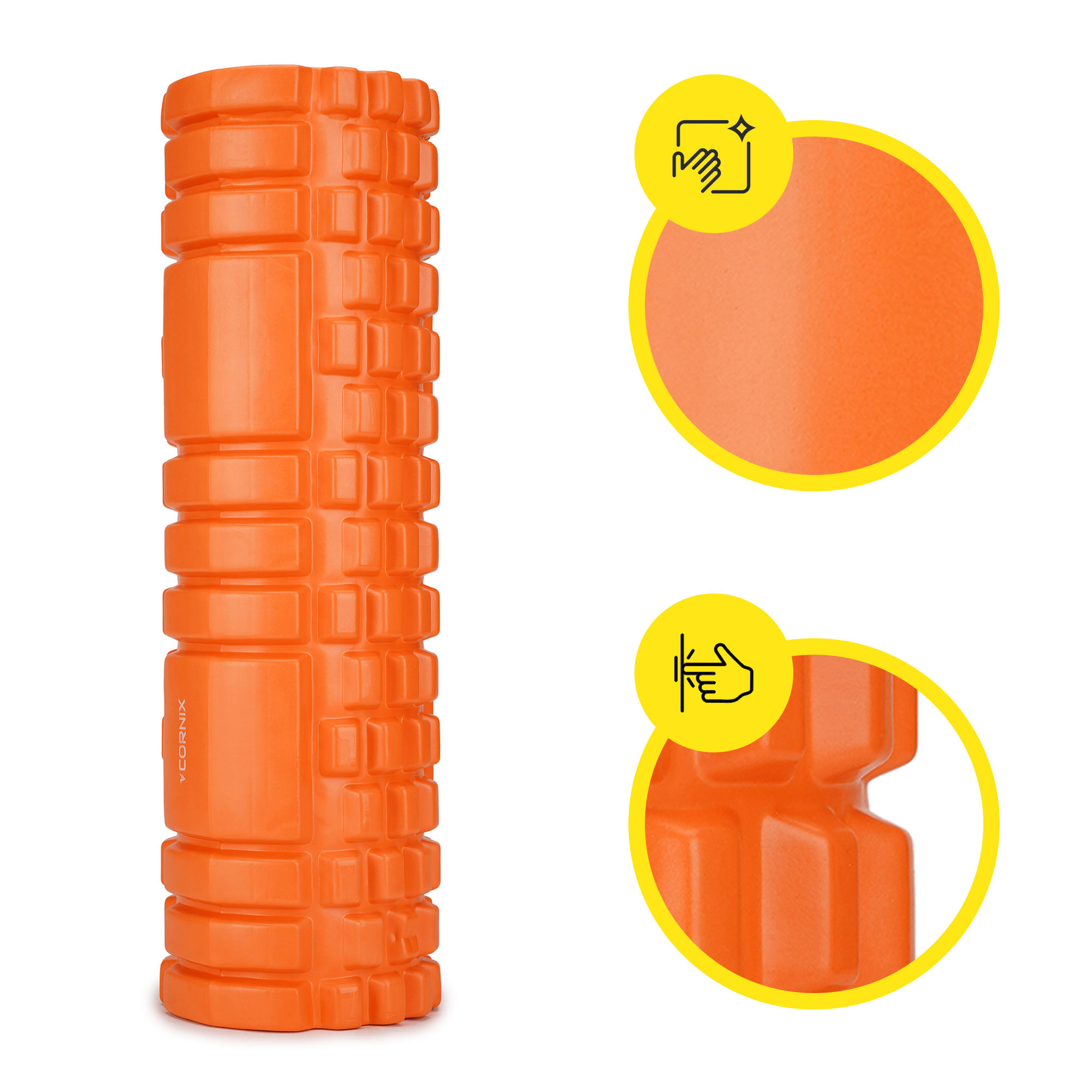 Масажний ролик Cornix EVA 45 x 14 см (валик, роллер) XR-0041 Orange — мініатюра 8