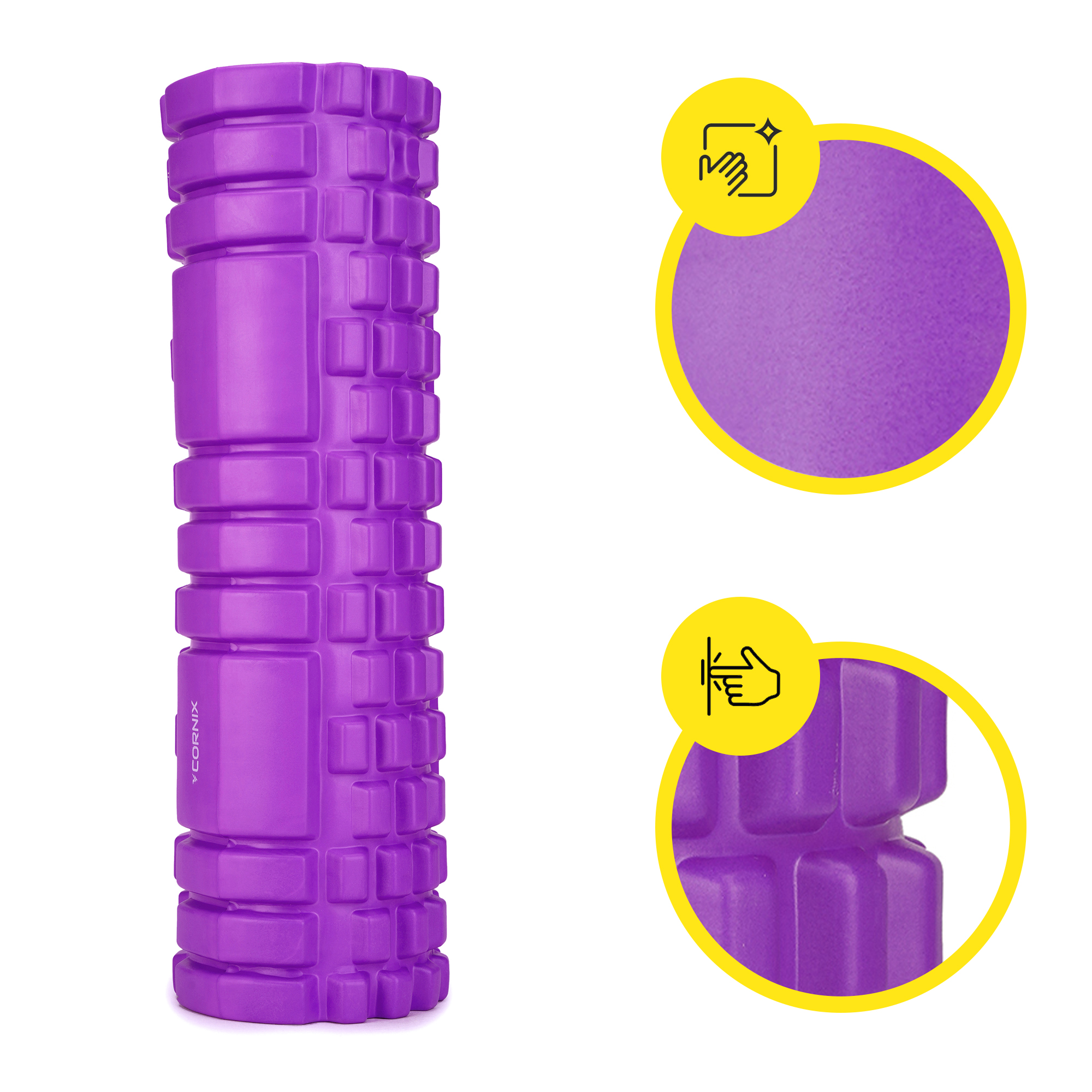 Масажний ролик Cornix EVA 45 x 14 см (валик, роллер) XR-0042 Violet — мініатюра 10
