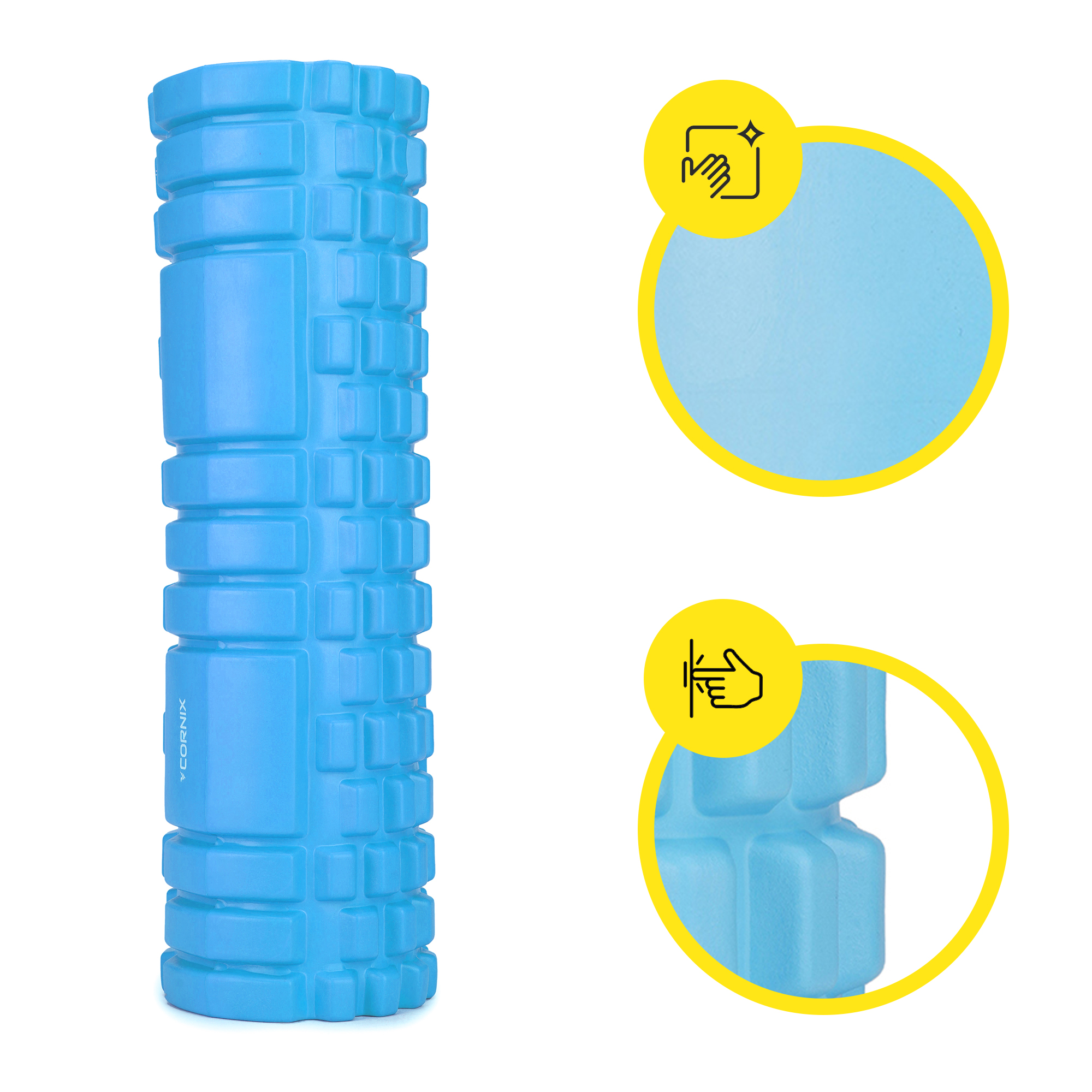 Масажний ролик Cornix EVA 45 x 14 см (валик, роллер) XR-0044 Sky Blue — мініатюра 10