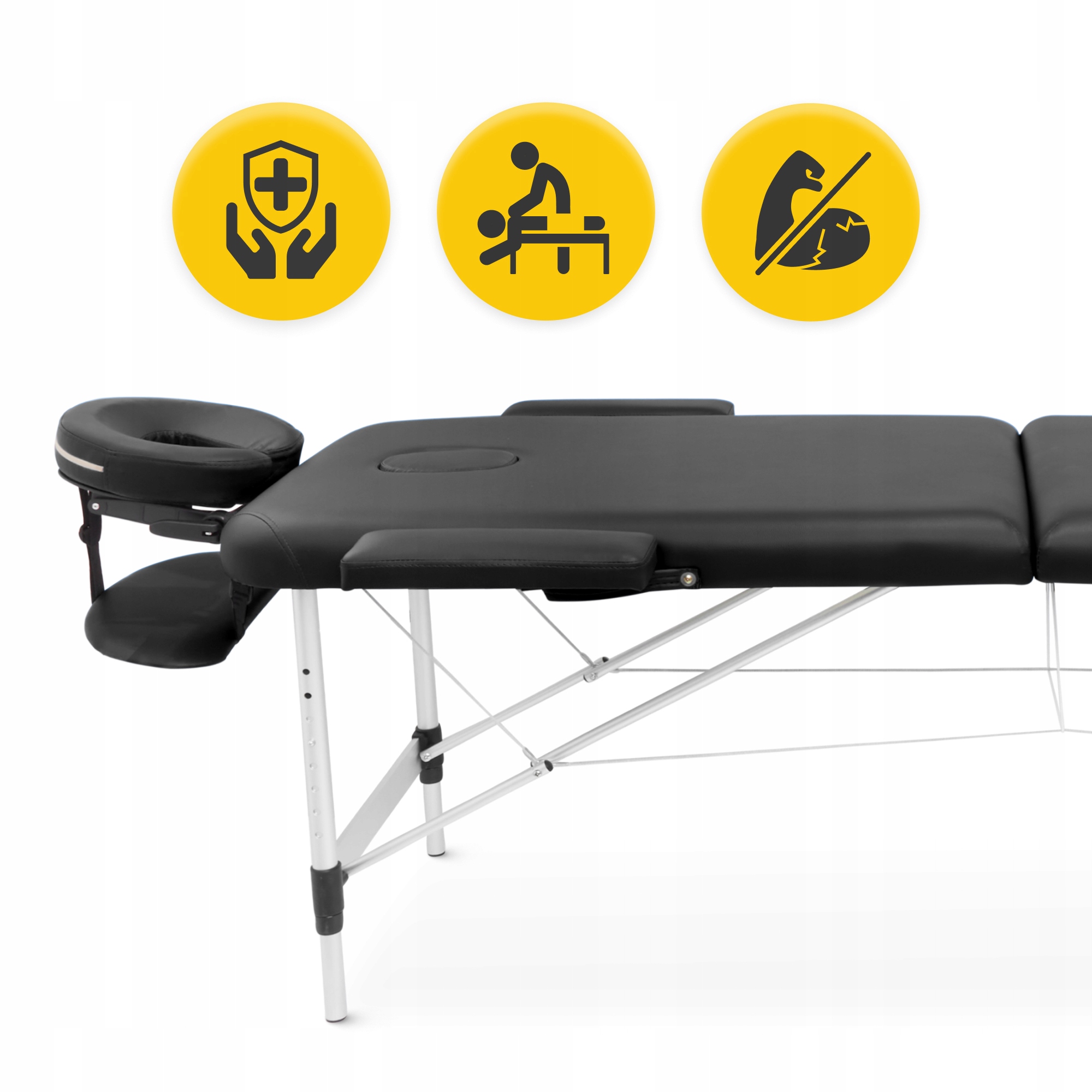 Масажний стіл складний 4FIZJO Massage Table Alu W60 Black (P-5907739318374) — мініатюра 9