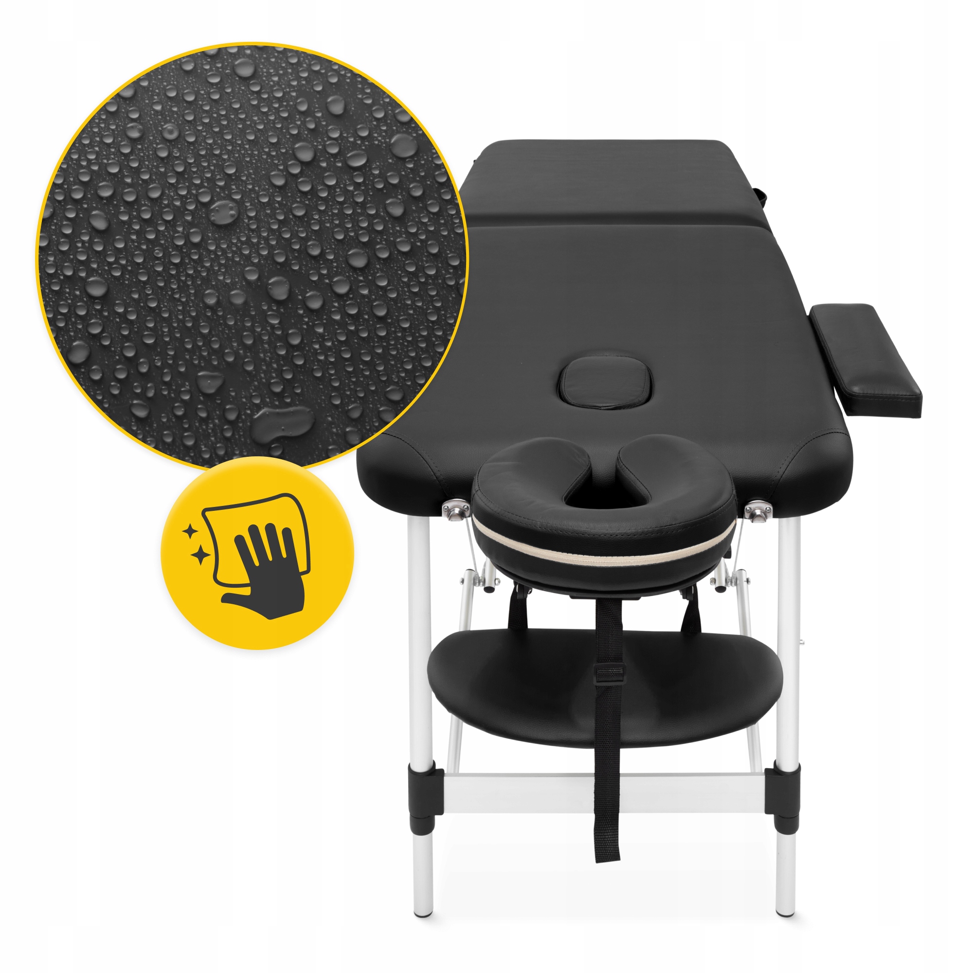 Масажний стіл складний 4FIZJO Massage Table Alu W60 Black (P-5907739318374) — фото 3