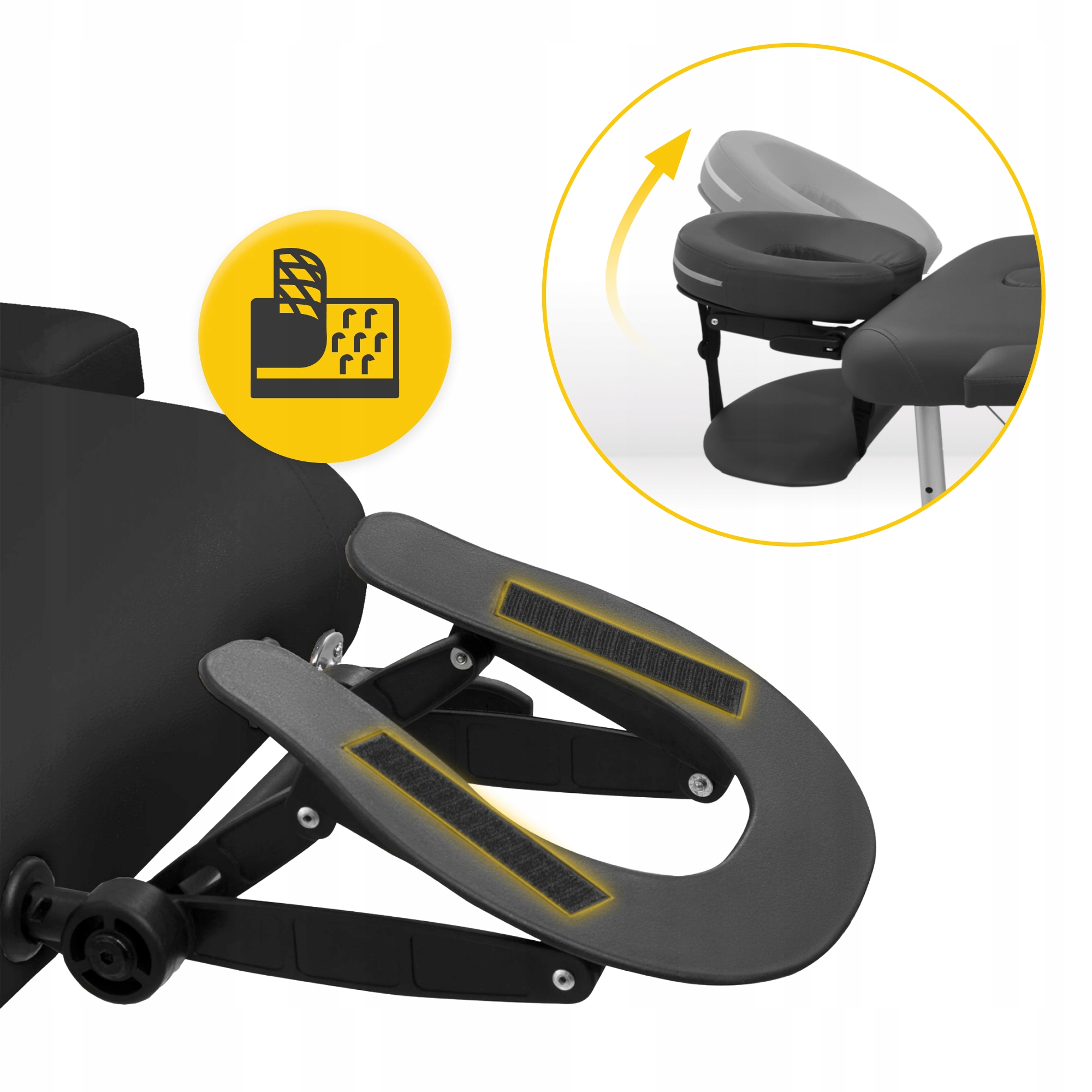 Масажний стіл складний 4FIZJO Massage Table Alu W60 Black (P-5907739318374) — мініатюра 8