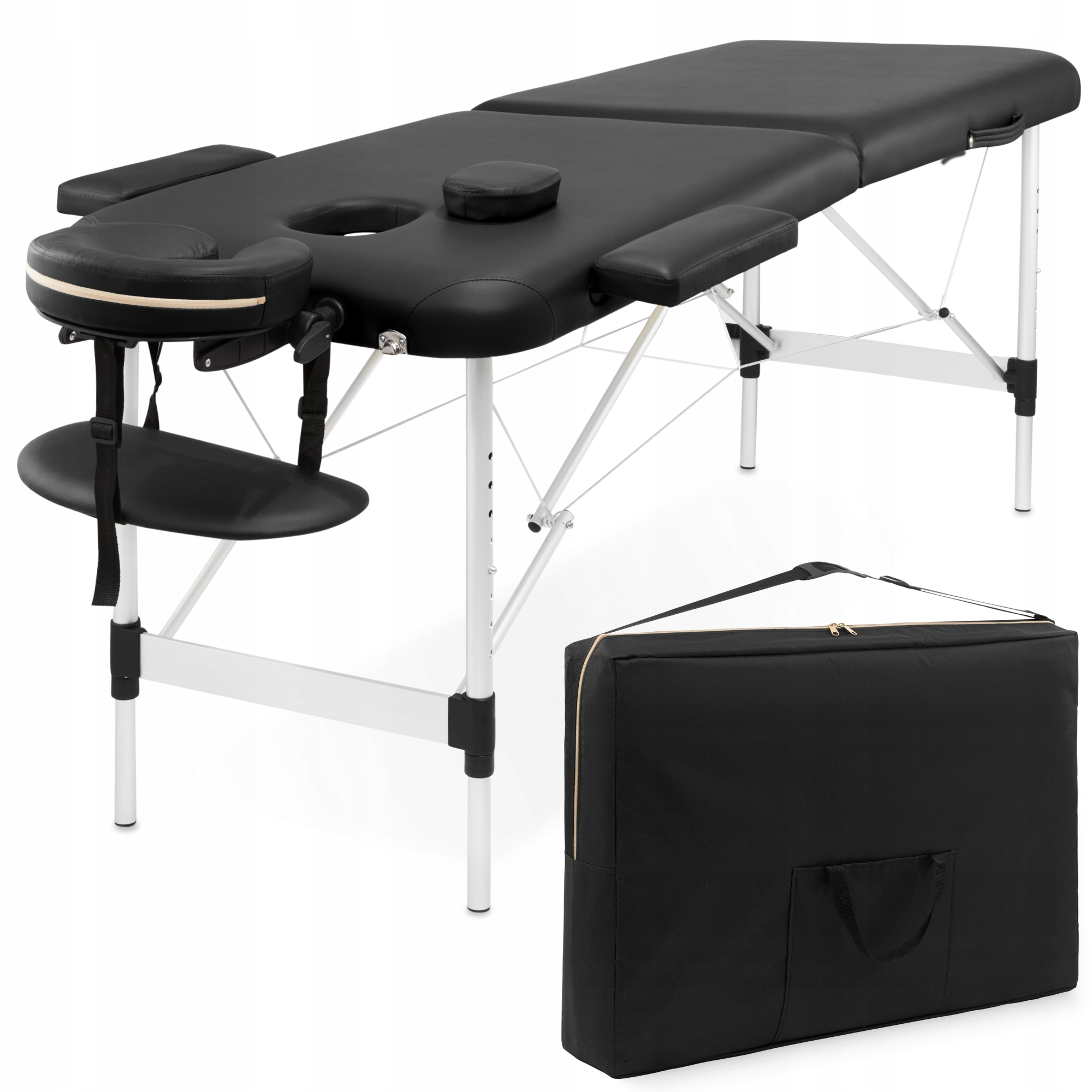 Масажний стіл складний 4FIZJO Massage Table Alu W60 Black (P-5907739318374) — фото 1