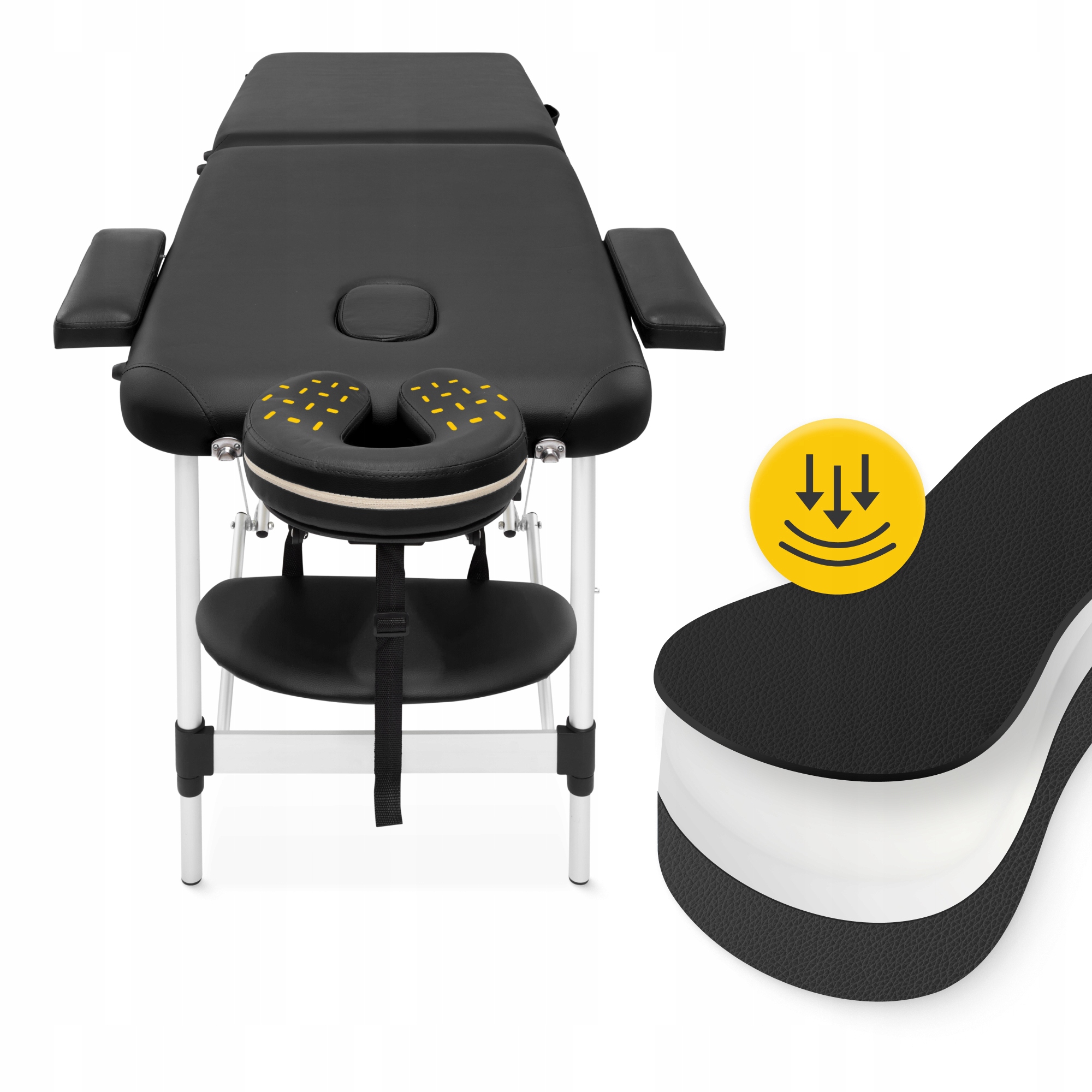 Масажний стіл складний 4FIZJO Massage Table Alu W60 Black (P-5907739318374) — мініатюра 6