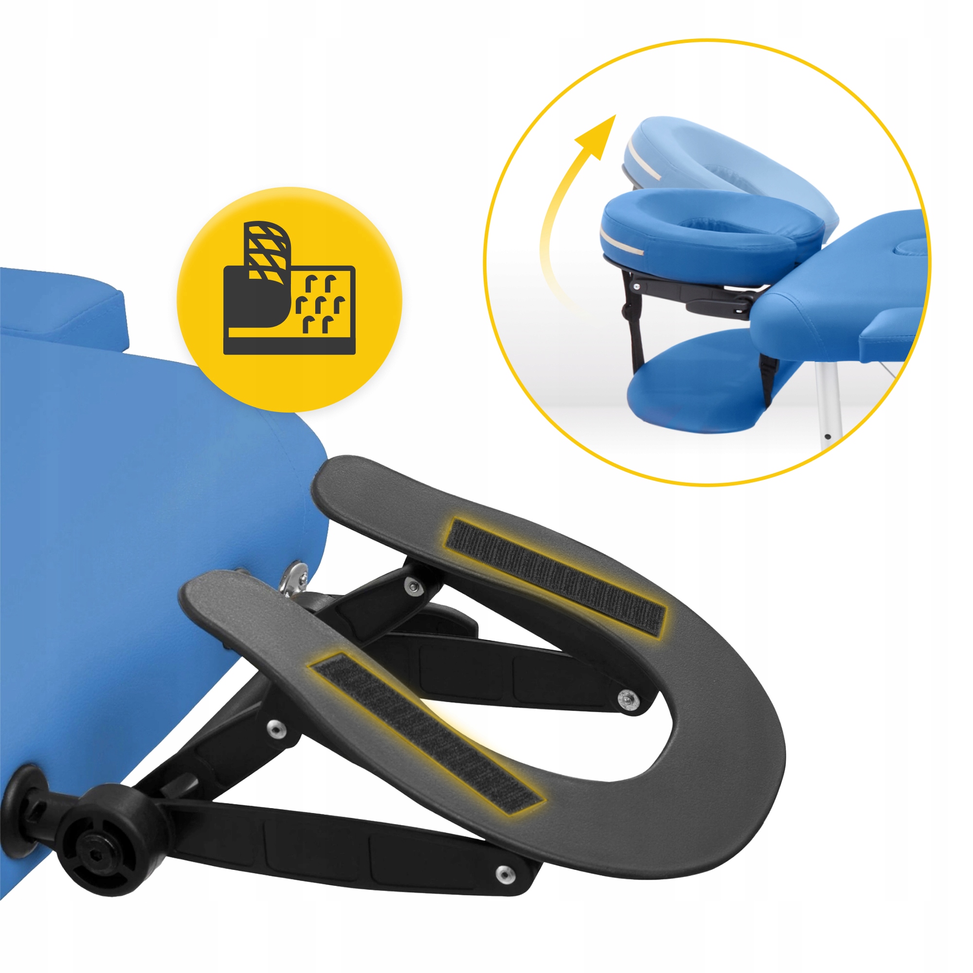Масажний стіл складний 4FIZJO Massage Table Alu W60 Blue (P-5907739318404) — мініатюра 7