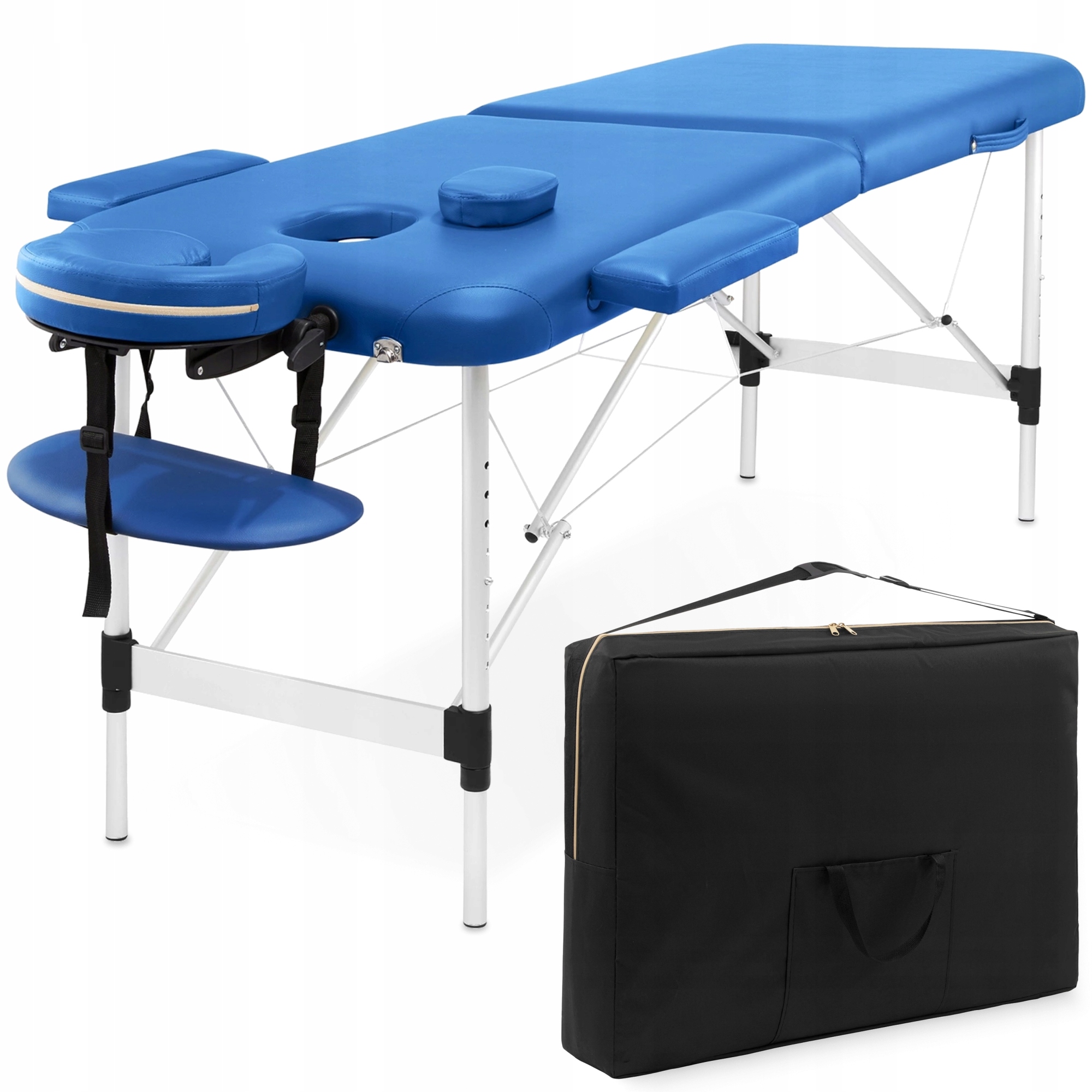 Масажний стіл складний 4FIZJO Massage Table Alu W60 Blue (P-5907739318404) — фото 1