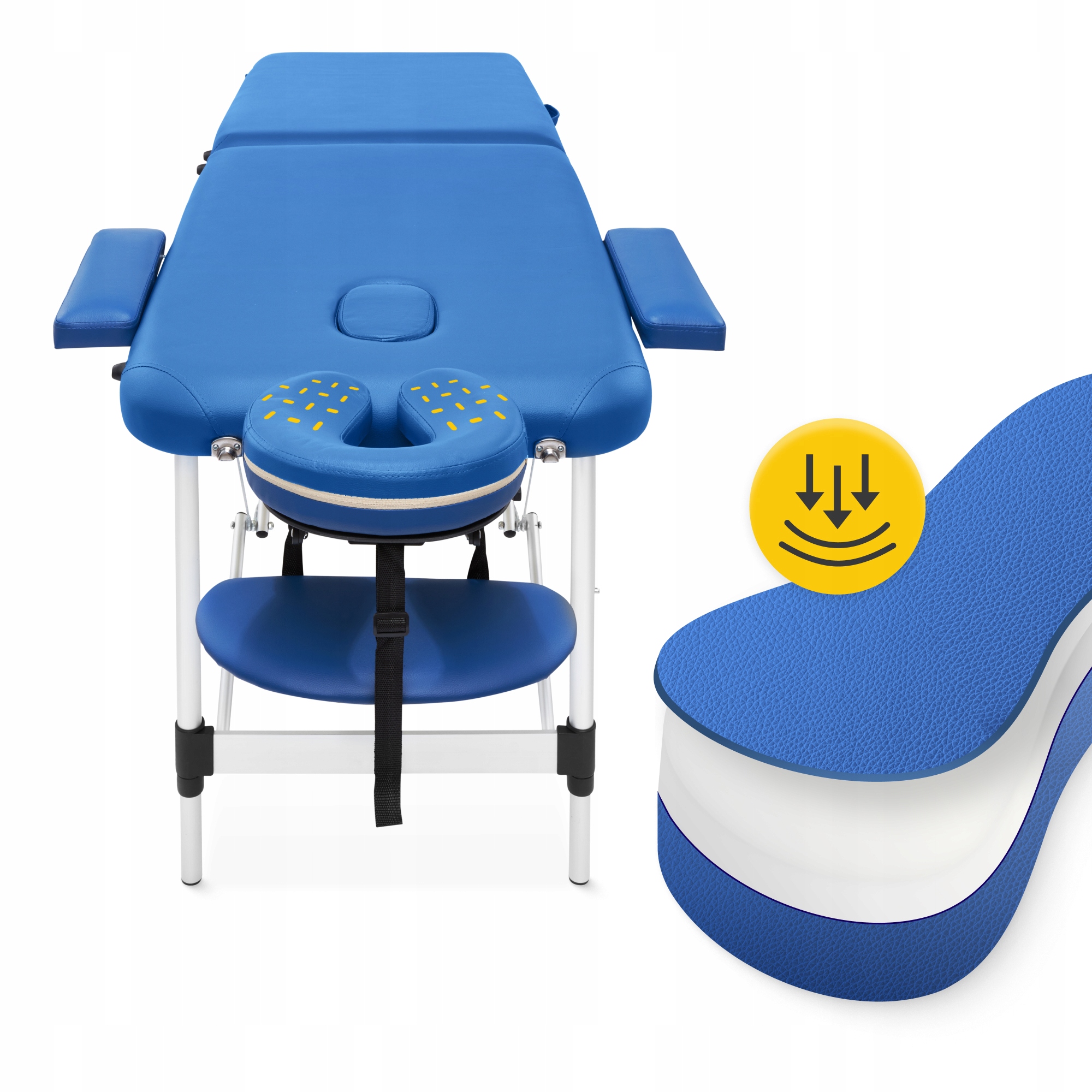 Масажний стіл складний 4FIZJO Massage Table Alu W60 Blue (P-5907739318404) — фото 3