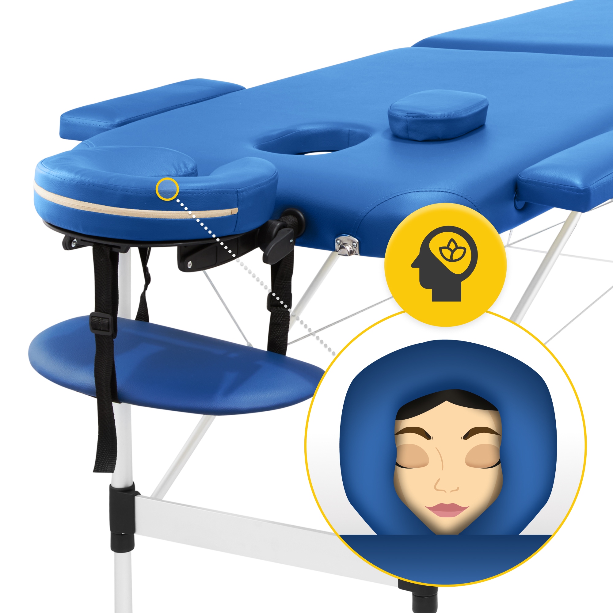 Масажний стіл складний 4FIZJO Massage Table Alu W60 Blue (P-5907739318404) — фото 5