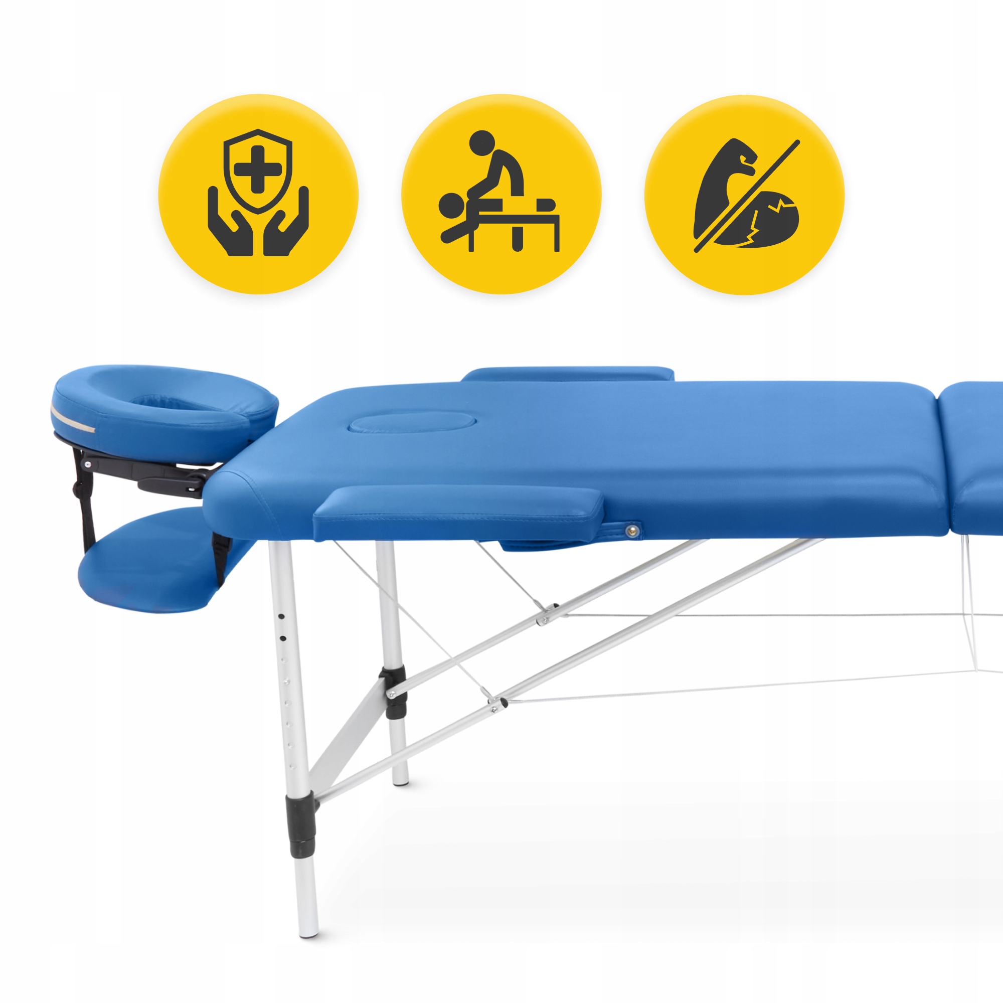 Масажний стіл складний 4FIZJO Massage Table Alu W60 Blue (P-5907739318404) — мініатюра 6