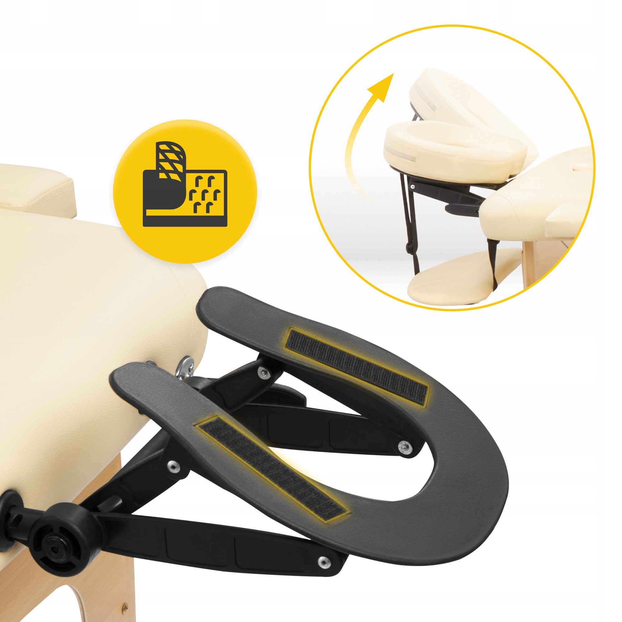 Масажний стіл складний 4FIZJO Massage Table Wood W60 Beige (P-5907739318350) — фото 2