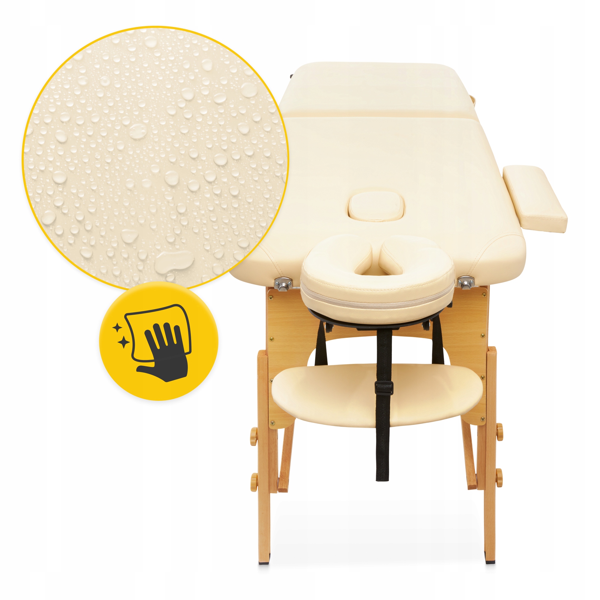 Масажний стіл складний 4FIZJO Massage Table Wood W60 Beige (P-5907739318350) — фото 4