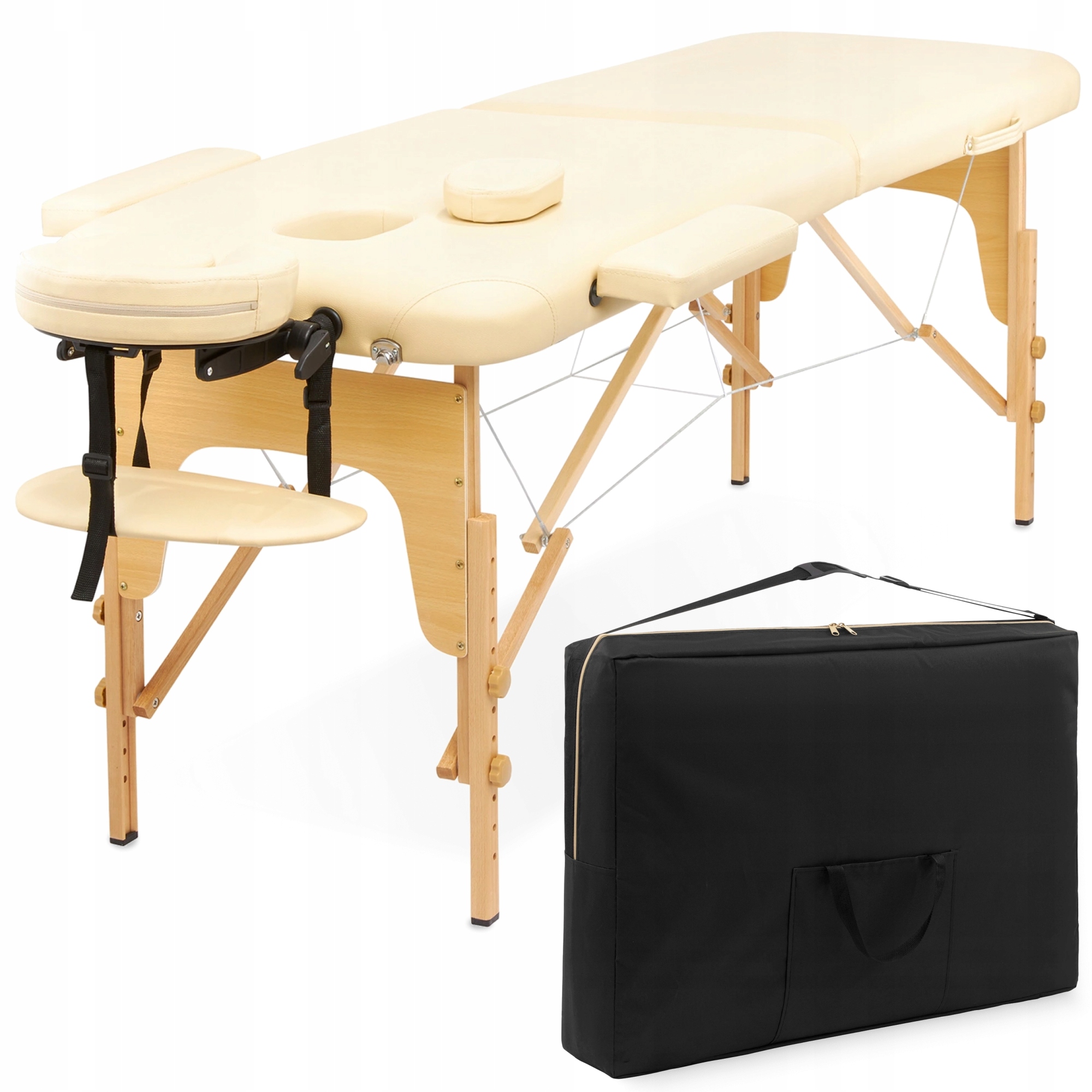 Масажний стіл складний 4FIZJO Massage Table Wood W60 Beige (P-5907739318350) — фото 1