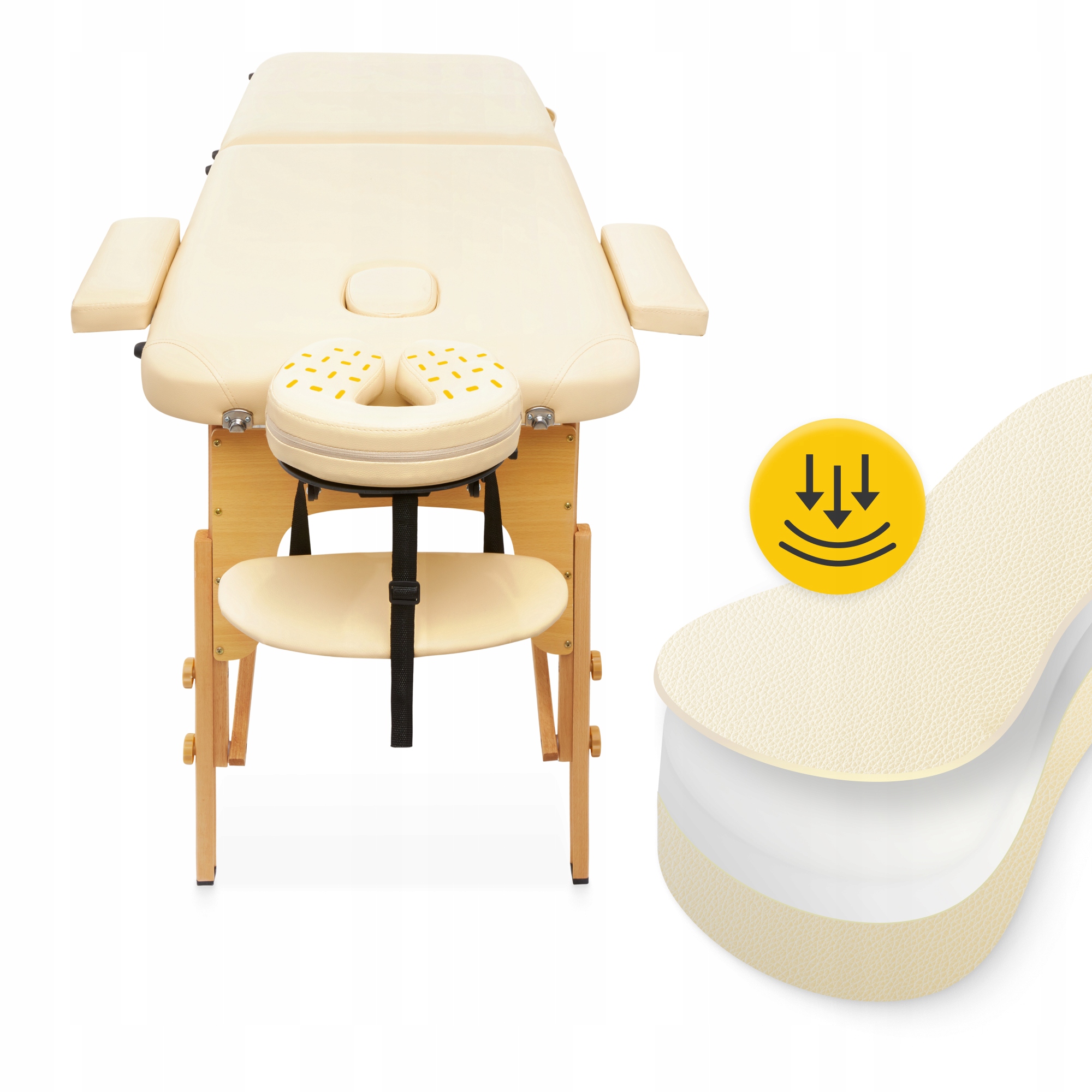 Масажний стіл складний 4FIZJO Massage Table Wood W60 Beige (P-5907739318350) — мініатюра 9