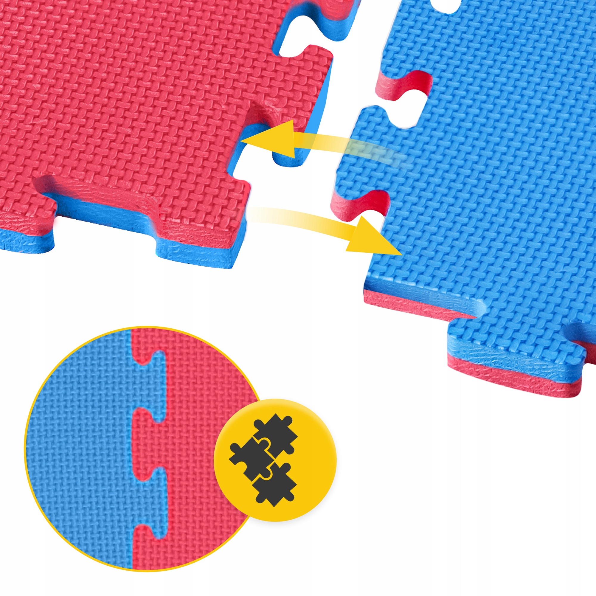 Мат-пазл (ласточкин хвіст) 4FIZJO Mat Puzzle EVA 100 x 100 x 2 cм Blue/Red (P-5907739310002) — фото 2