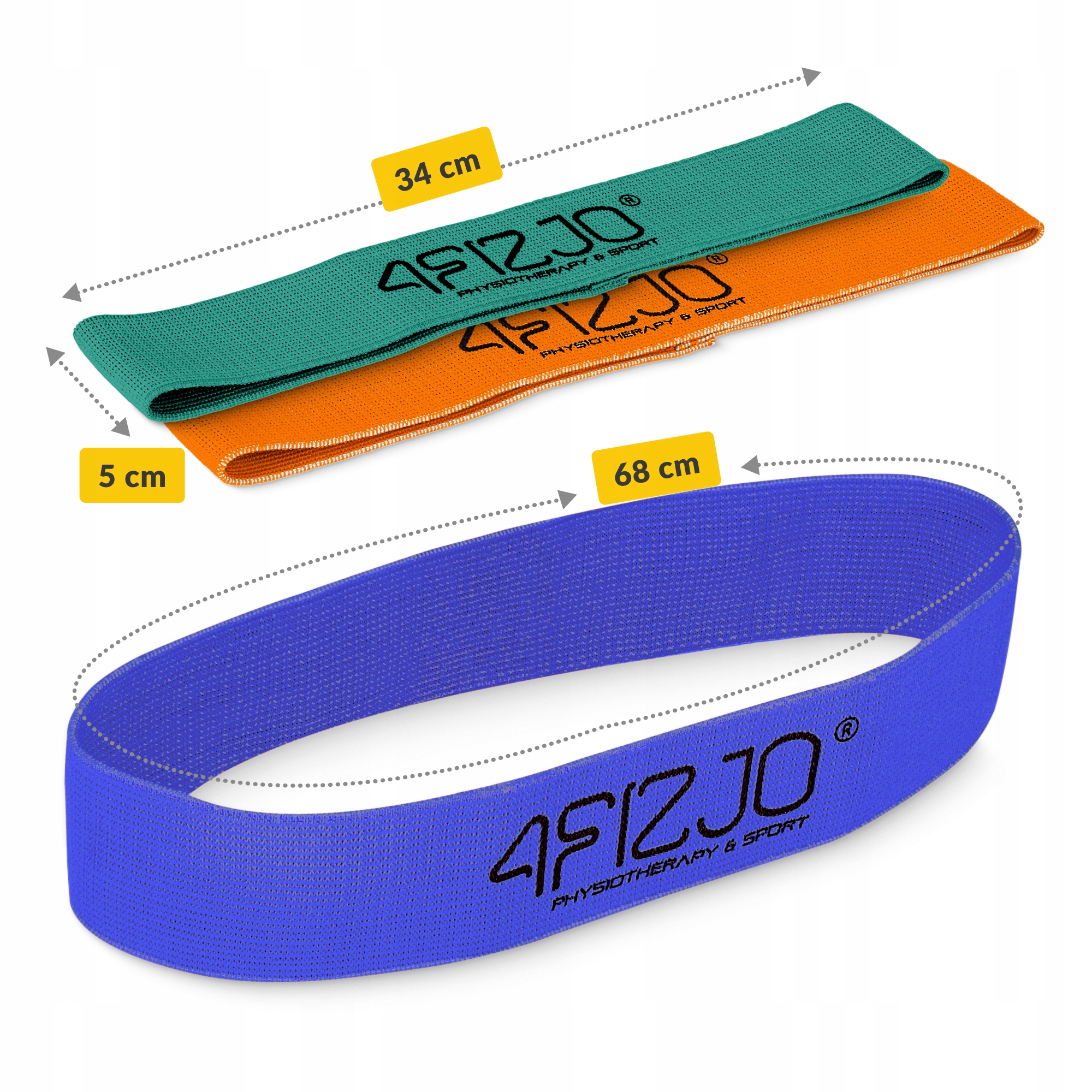 Набір резинок для фітнесу із тканини 4FIZJO Flex Band 3 шт 1-15 кг Mix (P-5907739310958) — фото 3