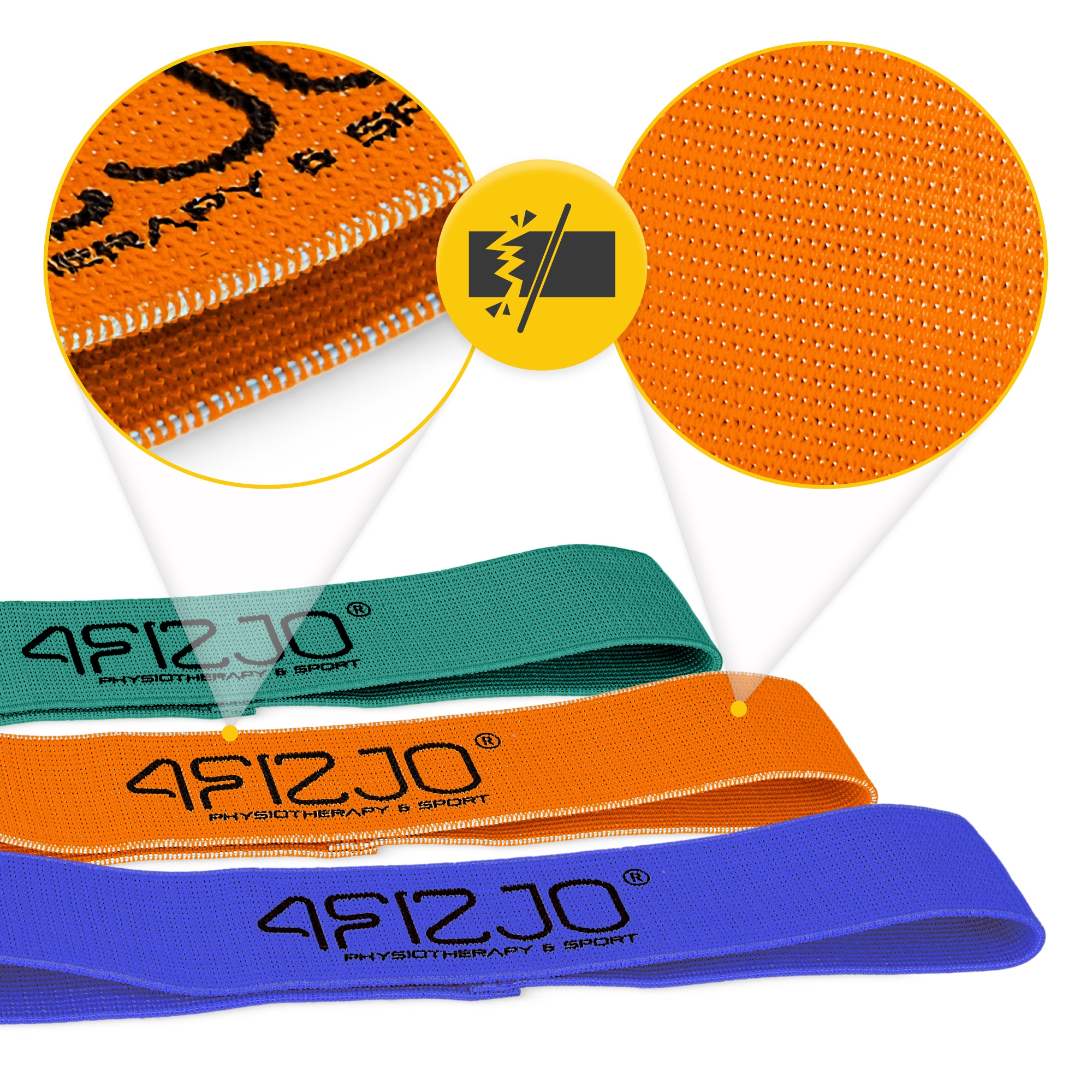 Набір резинок для фітнесу із тканини 4FIZJO Flex Band 3 шт 1-15 кг Mix (P-5907739310958) — мініатюра 9