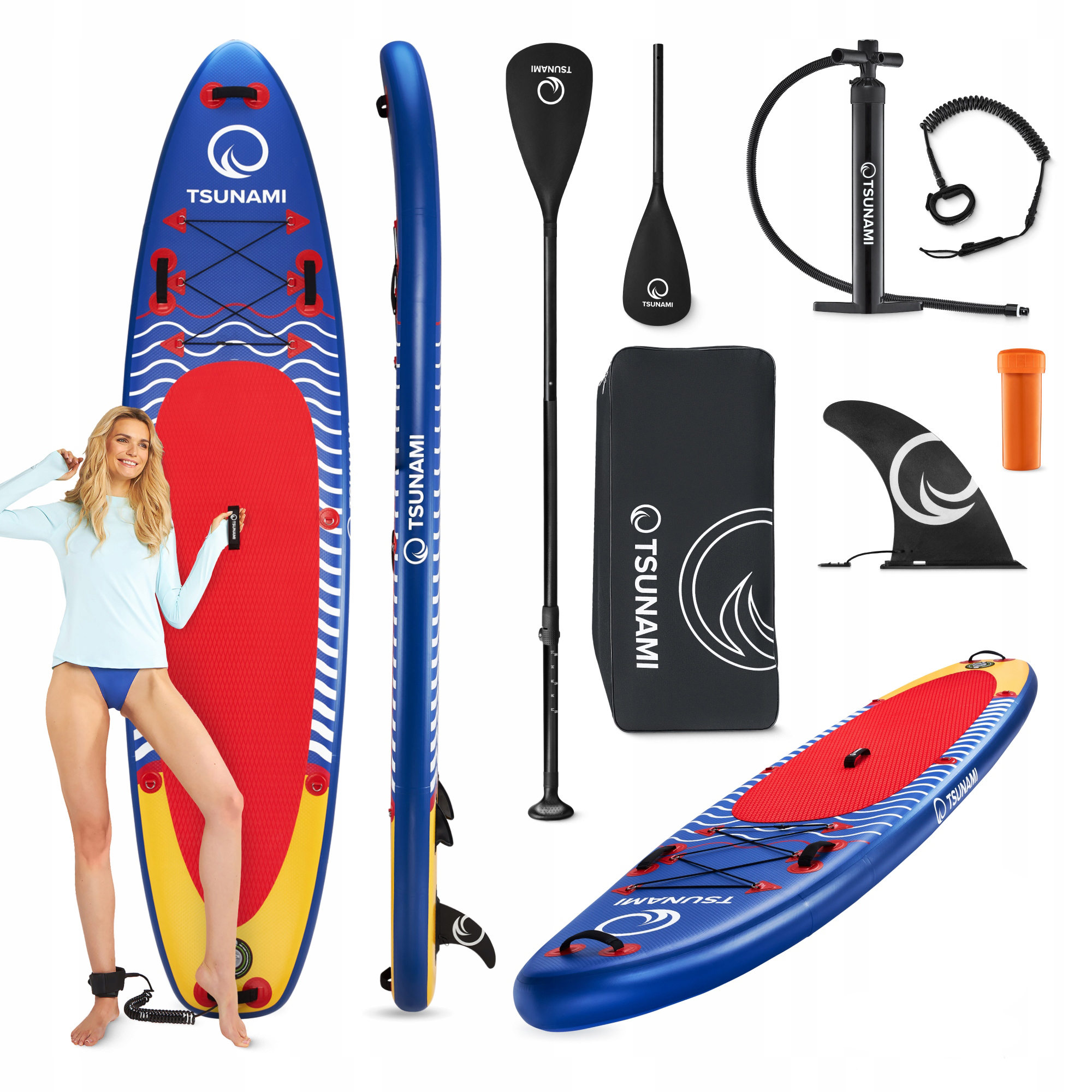 Надувна SUP дошка TSUNAMI 350 см з веслом Wave T04 (P-5907739314239) — мініатюра 8