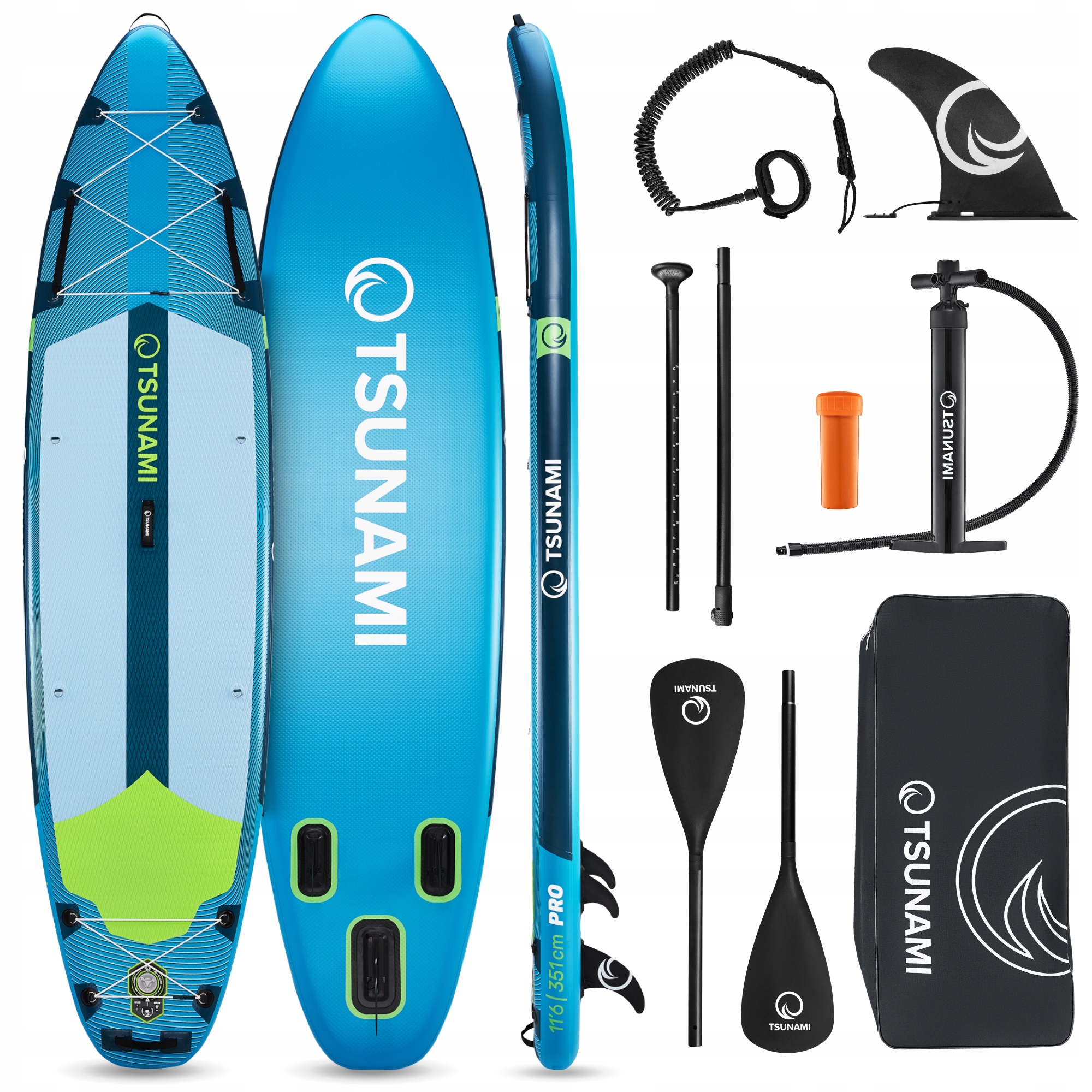 Надувна SUP дошка TSUNAMI PRO 350 см з веслом T15 (P-5905973405638) — фото 1