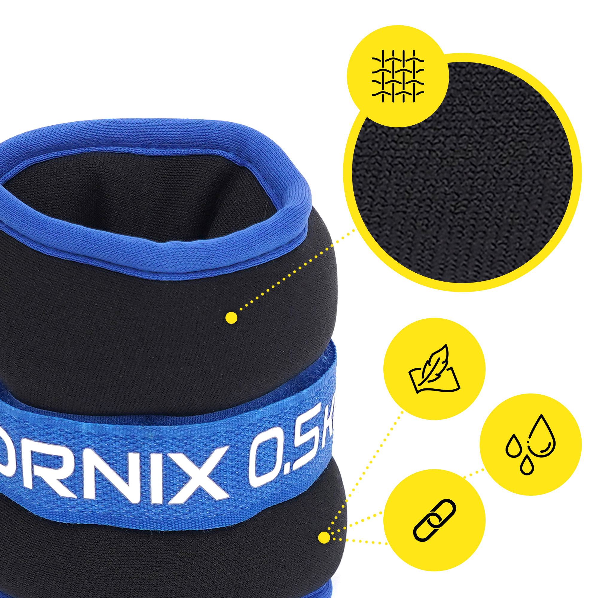 Обважнювачі-манжети для ніг та рук Cornix 2 x 0.5 кг XR-0172 — мініатюра 6