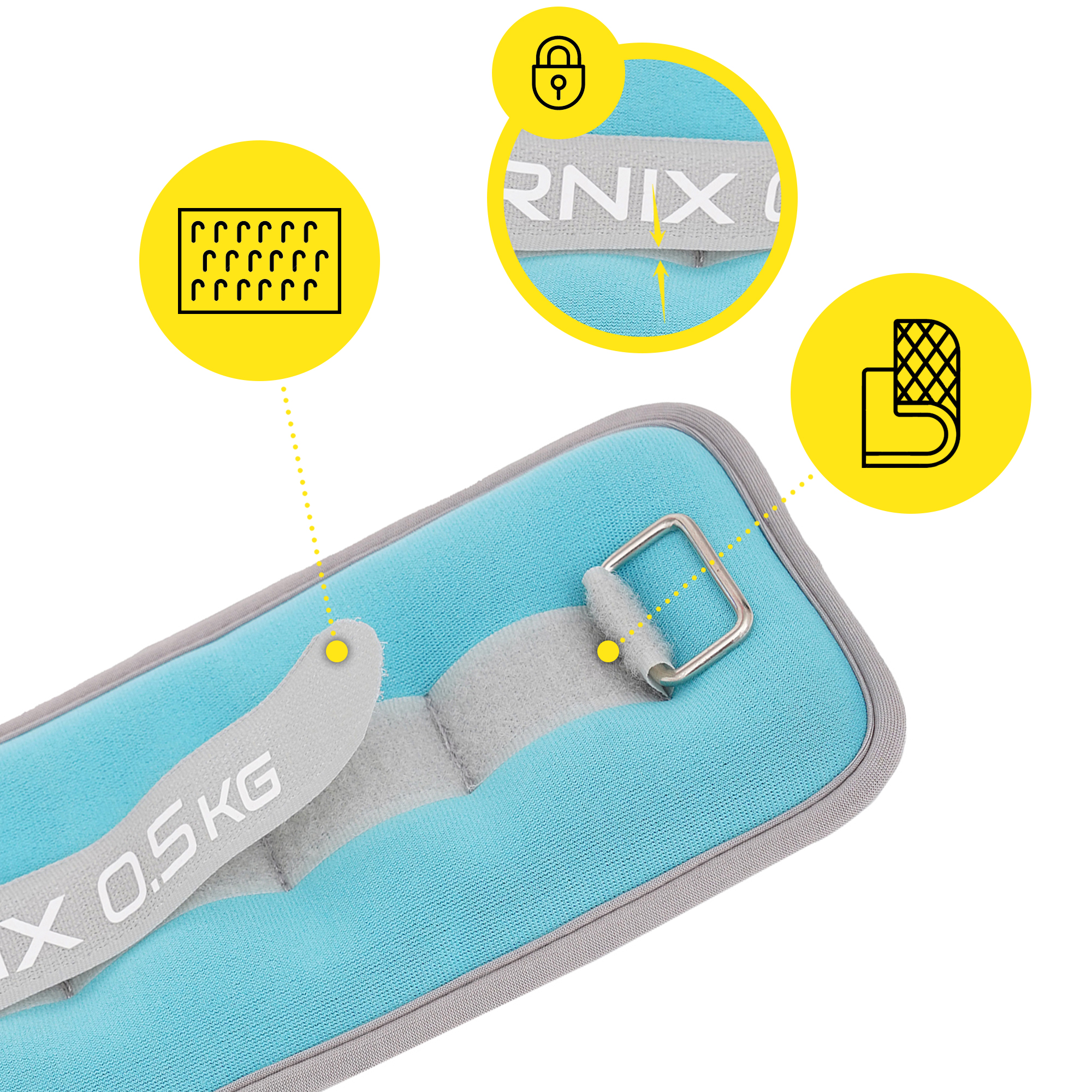 Обважнювачі-манжети для ніг та рук Cornix 2 x 0.5 кг XR-0240 — мініатюра 9