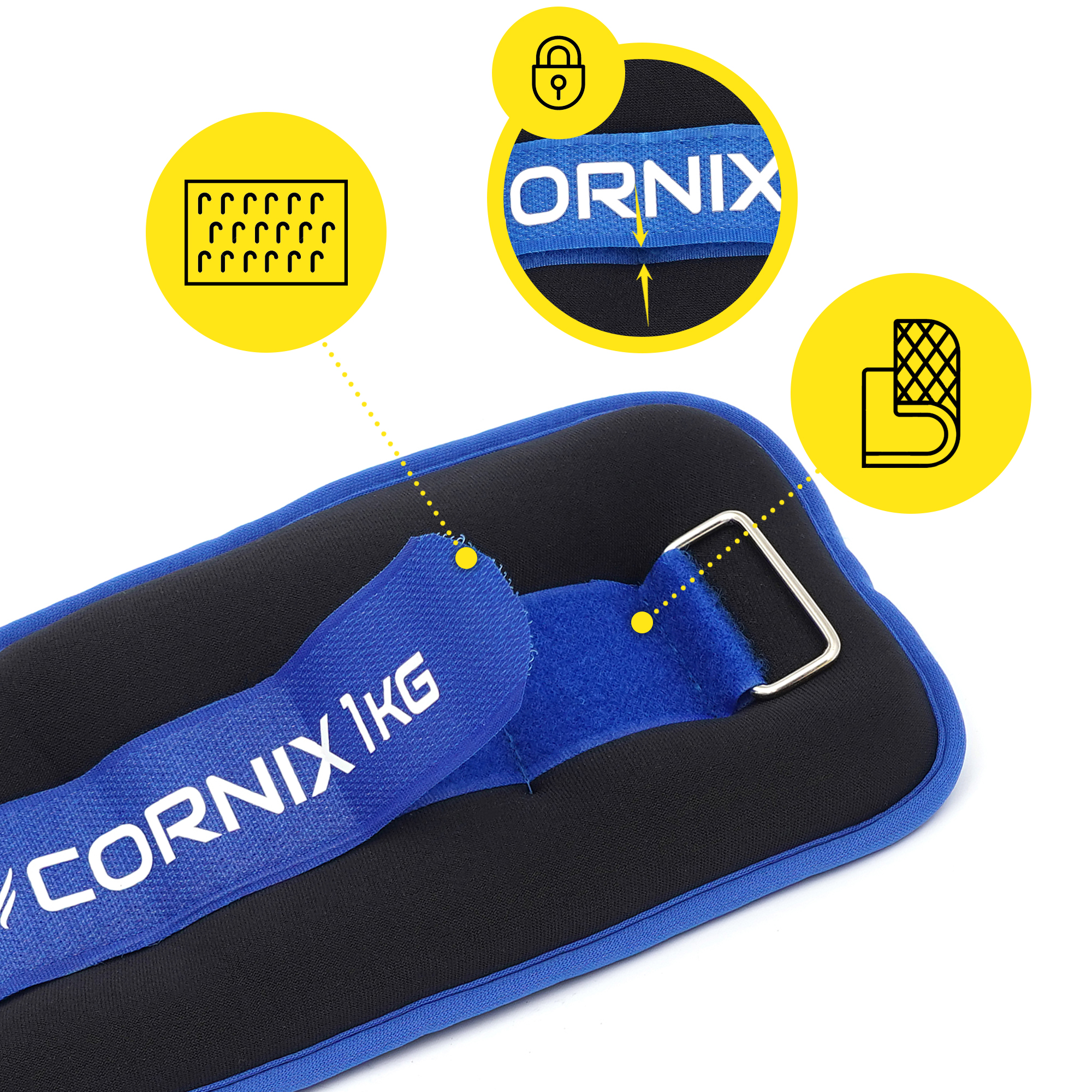 Обважнювачі-манжети для ніг та рук Cornix 2 x 1 кг XR-0173 — мініатюра 9