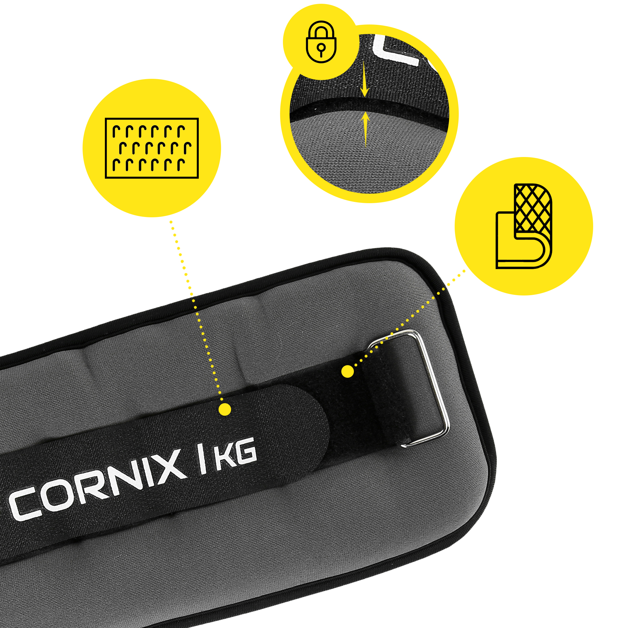Обважнювачі-манжети для ніг та рук Cornix 2 x 1 кг XR-0355 — фото 3