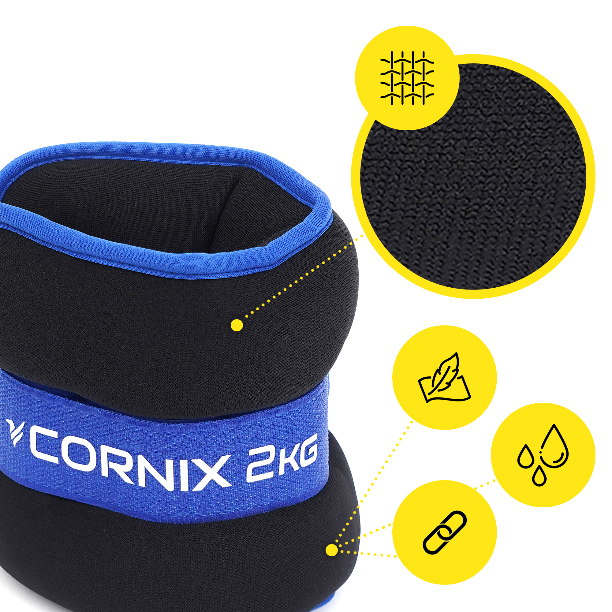 Обважнювачі-манжети для ніг та рук Cornix 2 x 2 кг XR-0174 — мініатюра 8